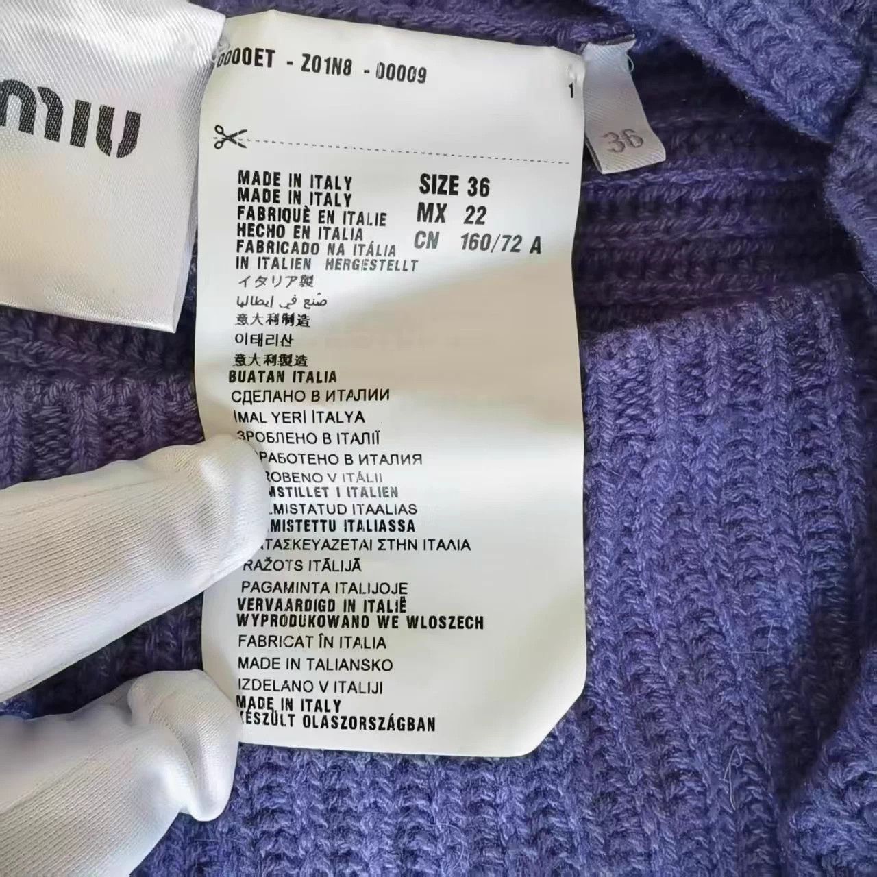 Miu Miu MIU MIU Purple Cashmere Cardigan Gemstone Buckle 99 Size XS / US 0-2 / IT 36-38 - 4 Thumbnail
