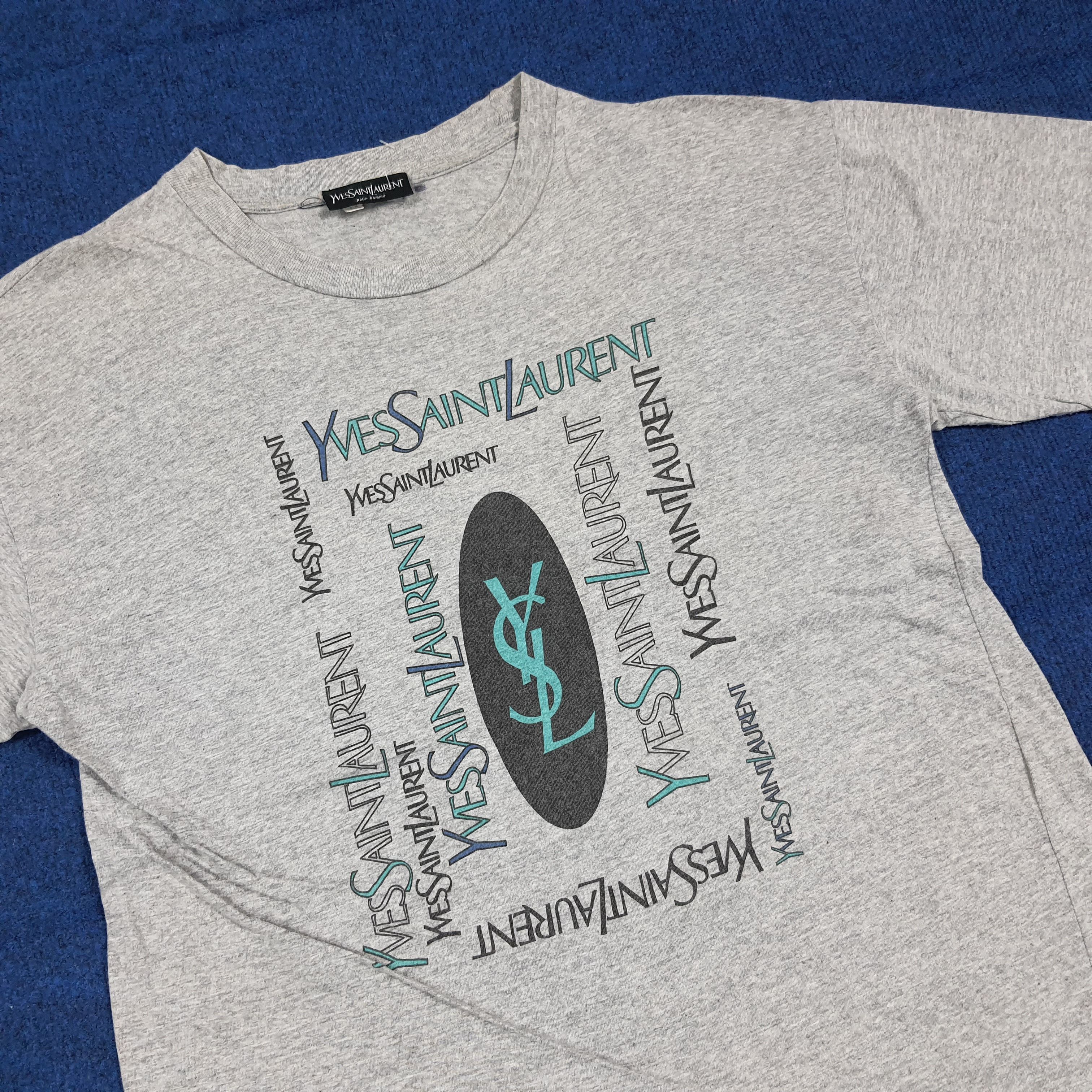 Yves Saint Laurent Vintage YSL Yves Saint Laurent Big Logo Tshirt C294N22 Size US M / EU 48-50 / 2 - 2 Thumbnail