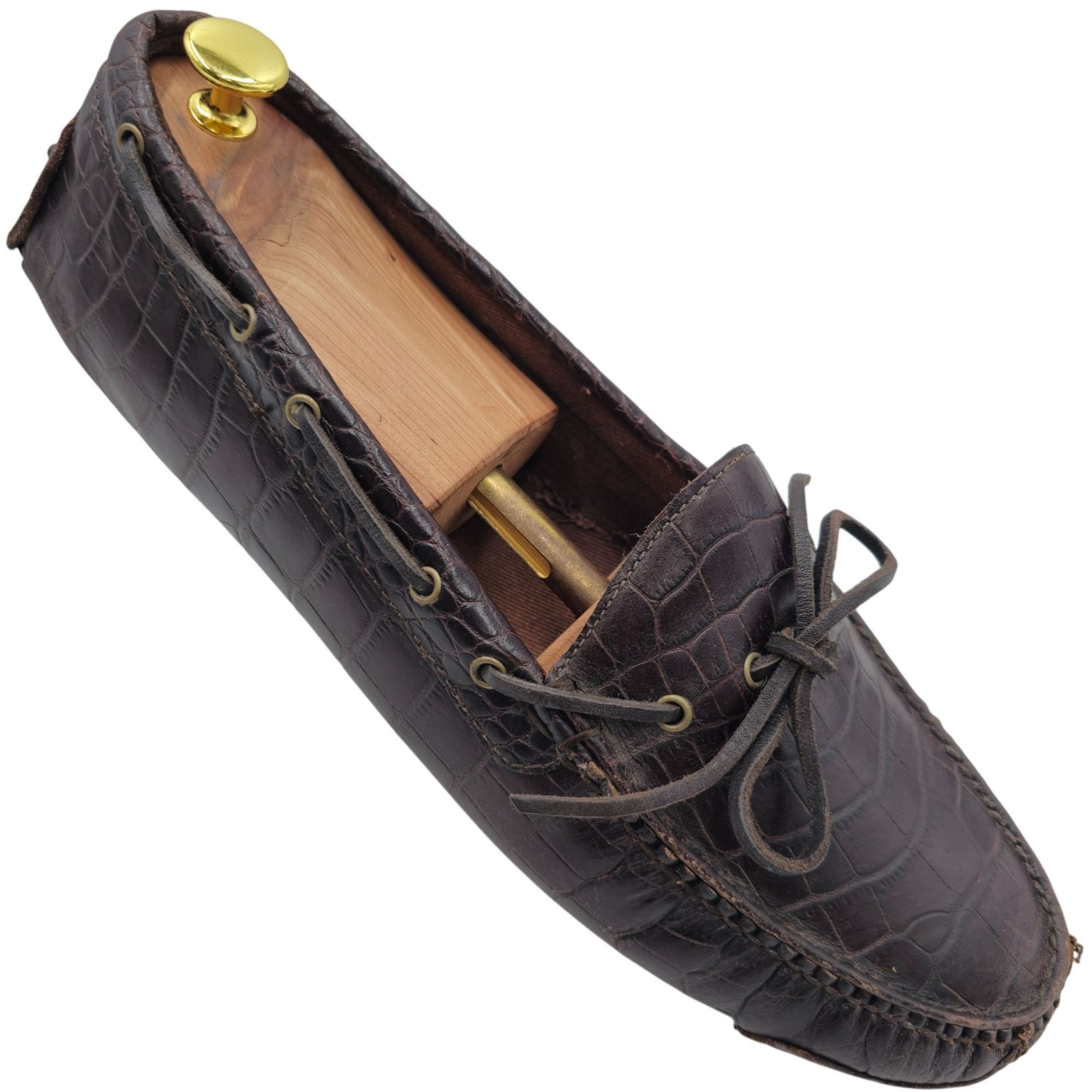Cole Haan Cole Haan Men's 12D Brown Crocodile Embossed Leather Dress Size US 12 / EU 45 - 1 Thumbnail