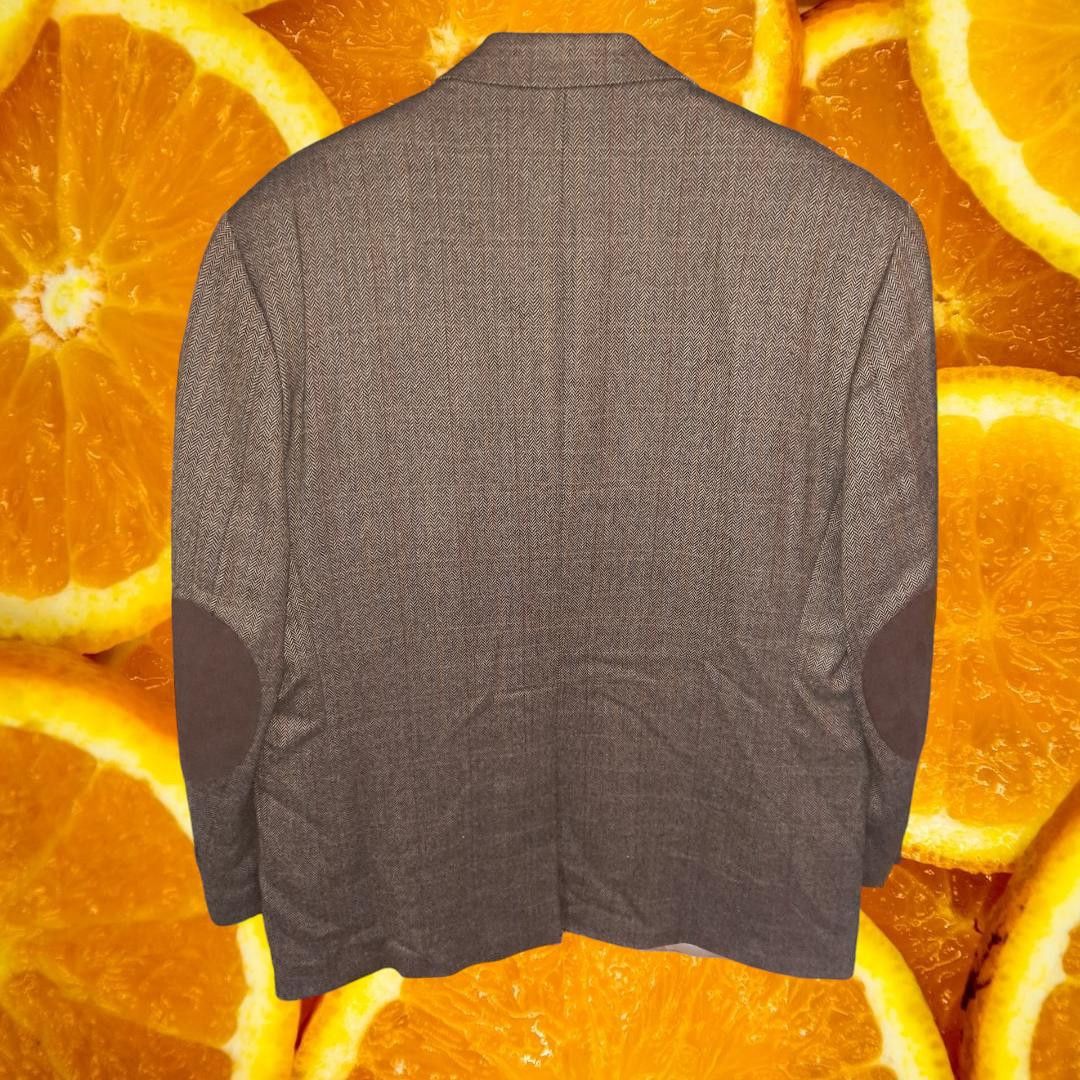 Lauren Ralph Lauren Lauren Ralph Lauren Brown Lambswool Tweed Blazer with Elbow Size 44R - 7 Thumbnail