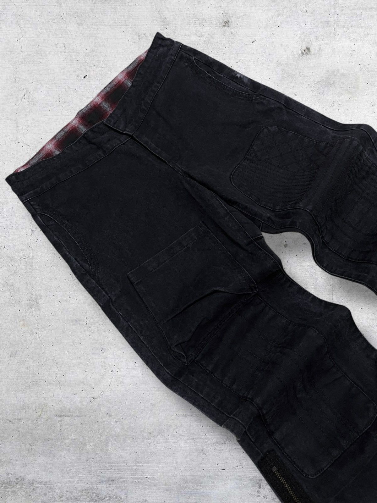 PPFM WAFFLISH WAFFLE RARE JAPAN DESIGNER BIKER SAFETY PANT 1990S Size US 30 / EU 46 - 5 Thumbnail