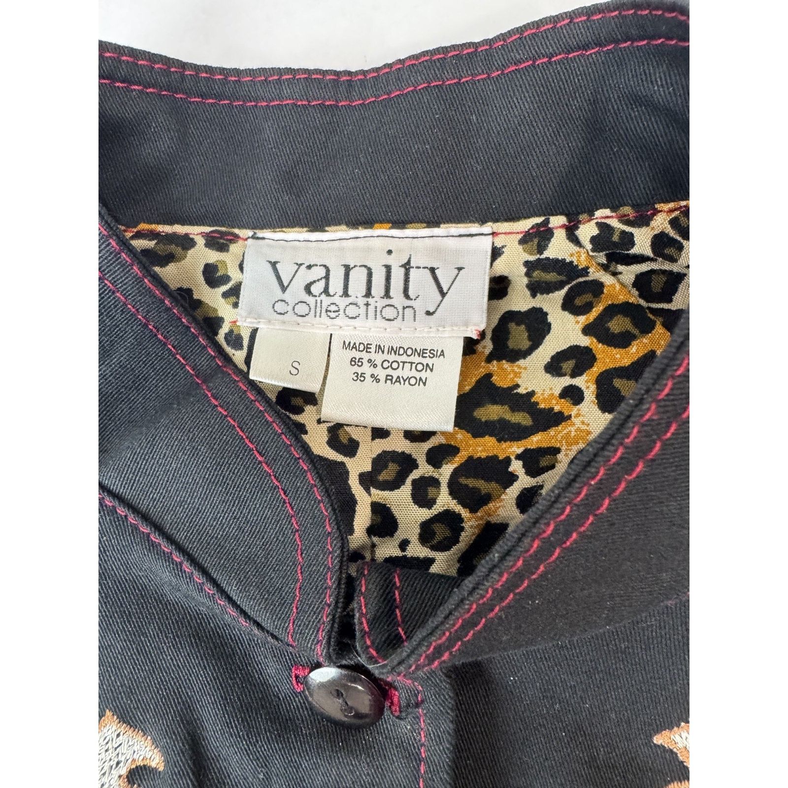 Other Vintage Vanity Collection Beaded Jacket Floral Leopard Small Size S / US 4 / IT 40 - 5 Thumbnail