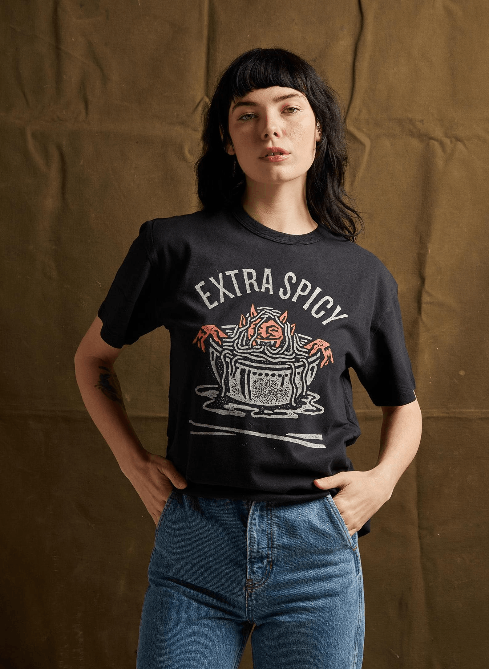 Designer × Vintage Extra Spicy Personality T-Shirt – Funny Graphic Tee Size US M / EU 48-50 / 2 - 1 Thumbnail
