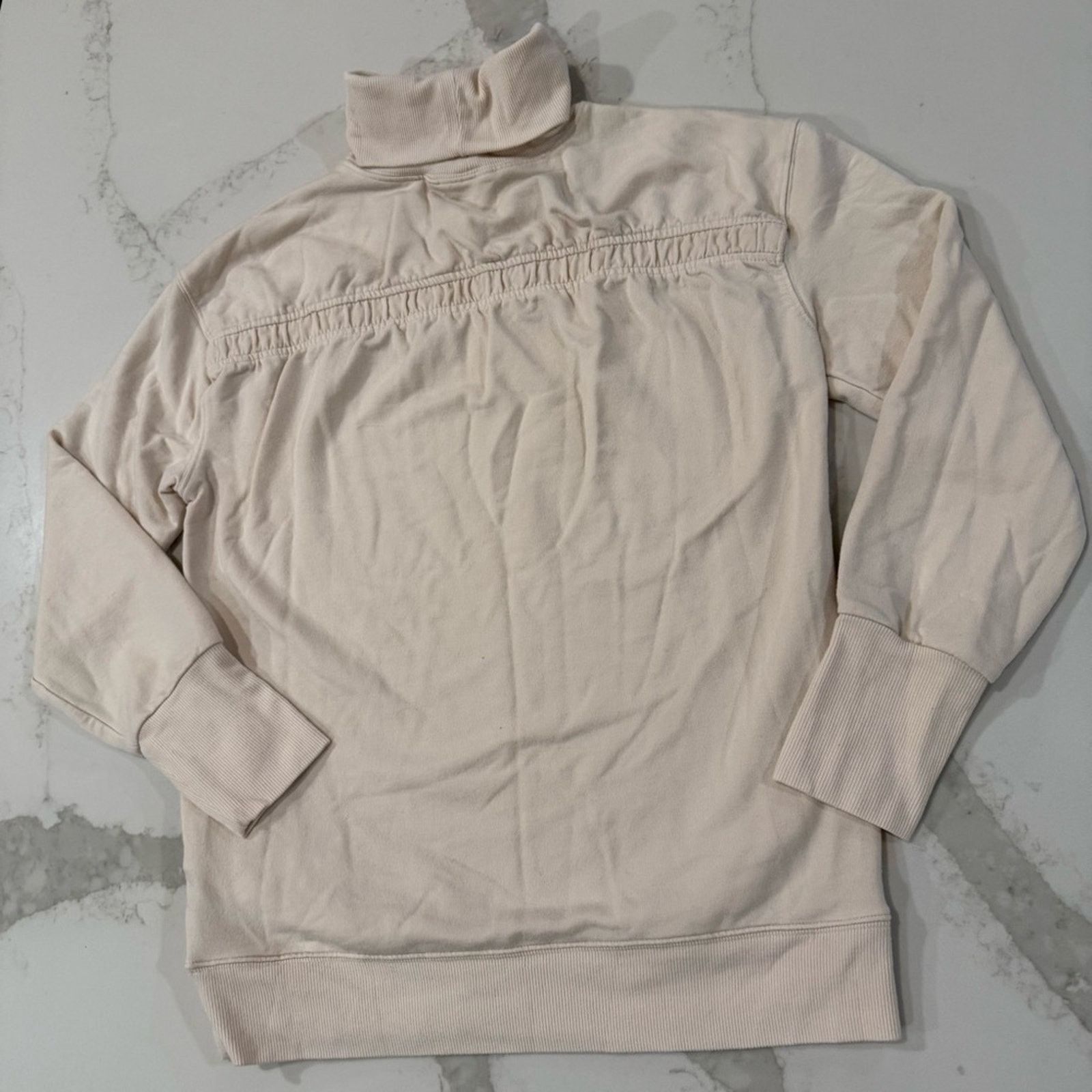 Athleta Athleta Balance Cinch Turtleneck Sweatshirt Womens XXS Cream Size XXS / US 00 / IT 34 - 11 Thumbnail