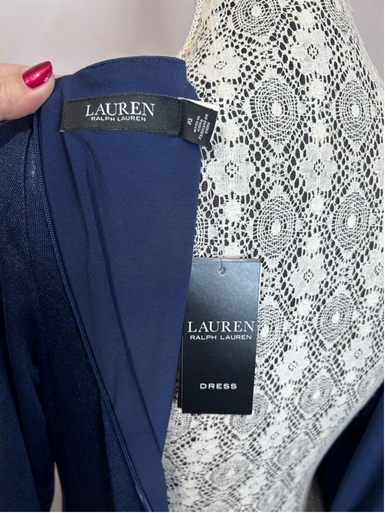 Lauren Ralph Lauren BNWT Ralph Lauren black label blue metallic gown size 12 Size XL / US 12-14 / IT 48-50 - 10 Thumbnail