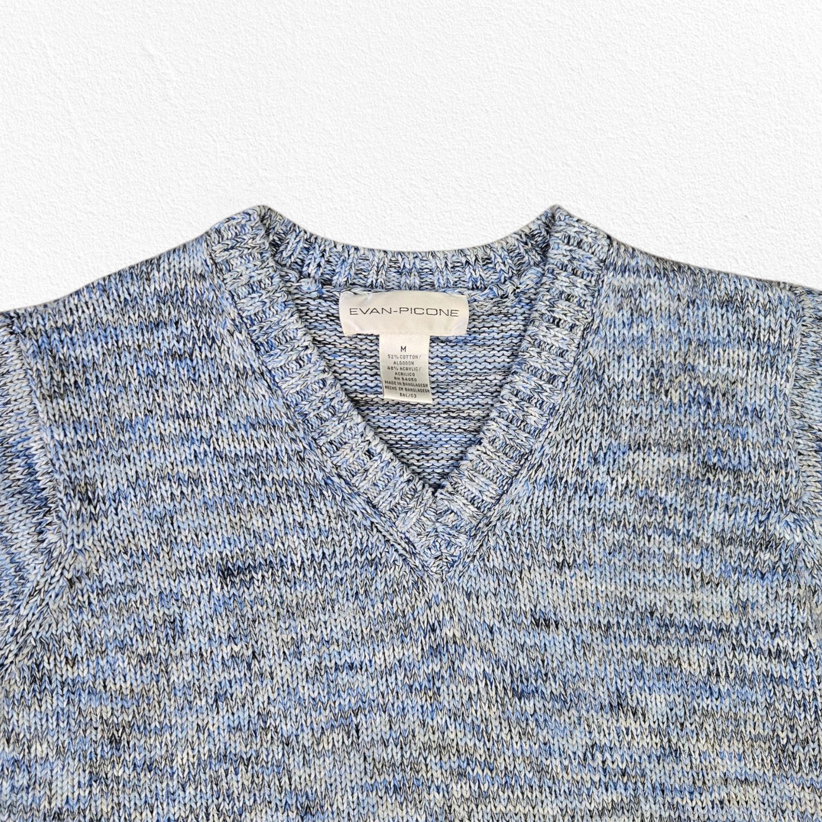 Evan Picone Y2K Evan-Picone Blue Knit Short Sleeve Sweater Size Medium Size M / US 6-8 / IT 42-44 - 3 Thumbnail
