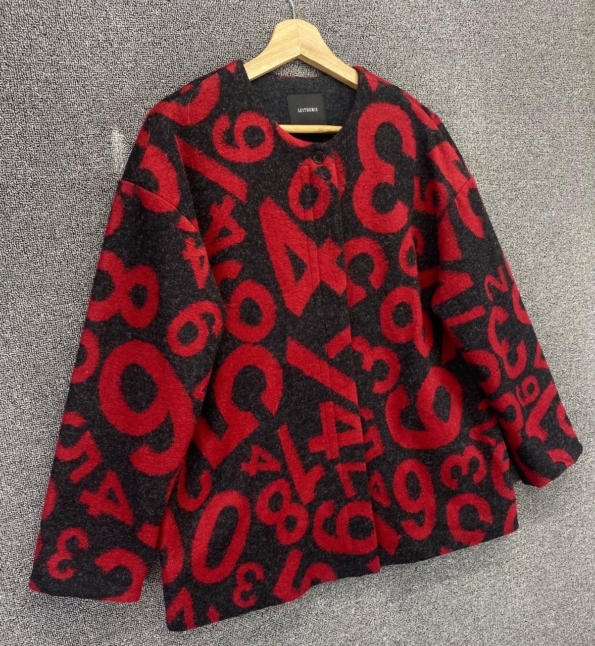 Japanese Brand Vintage Luithemis Zucca Monogram Wool Cardigan Jacket Size M / US 6-8 / IT 42-44 - 2 Thumbnail