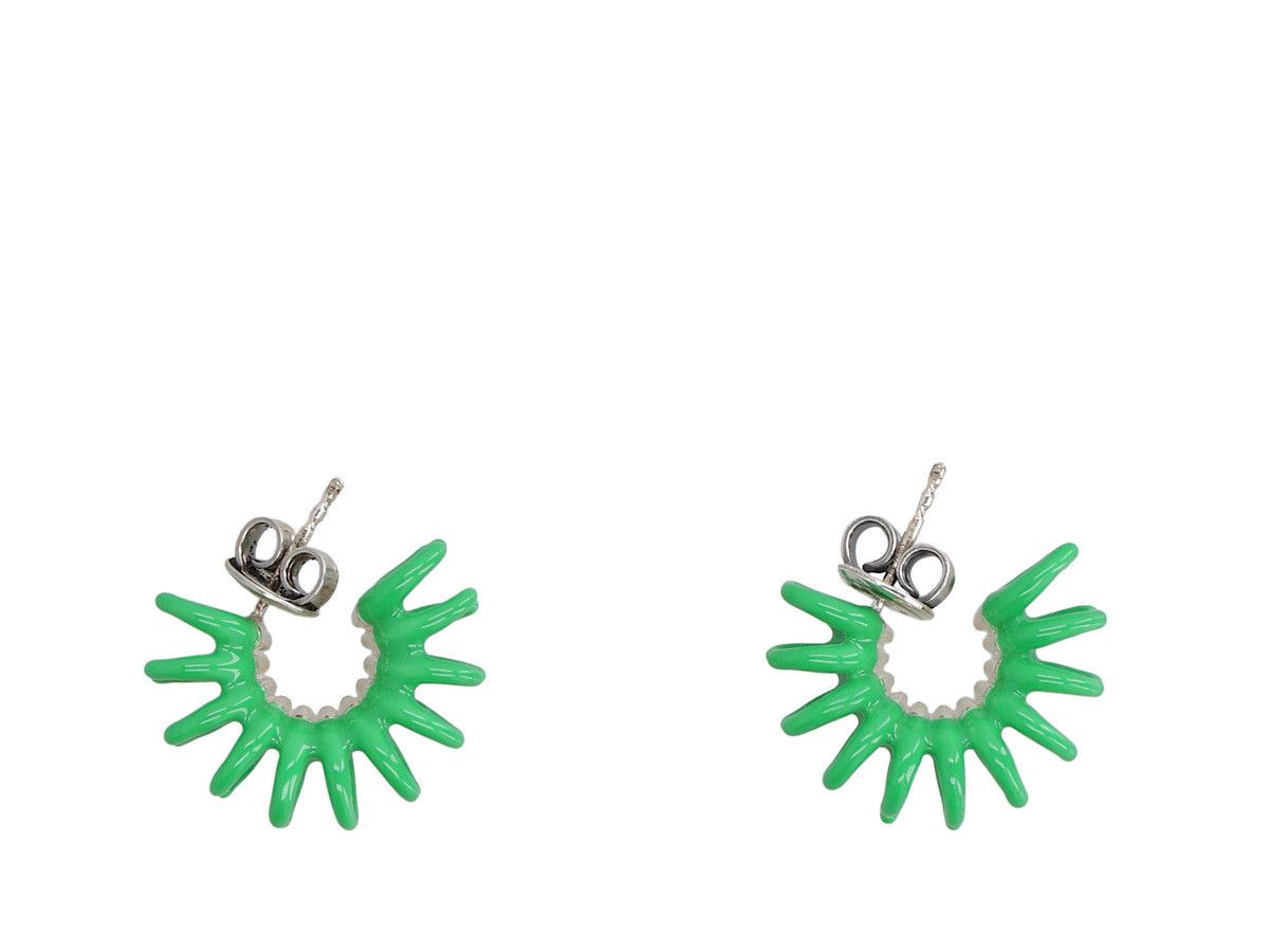 Bottega Veneta o1n1vont1124 Size: OS / Spine Hoop Earrings in Green Size ONE SIZE - 2 Thumbnail
