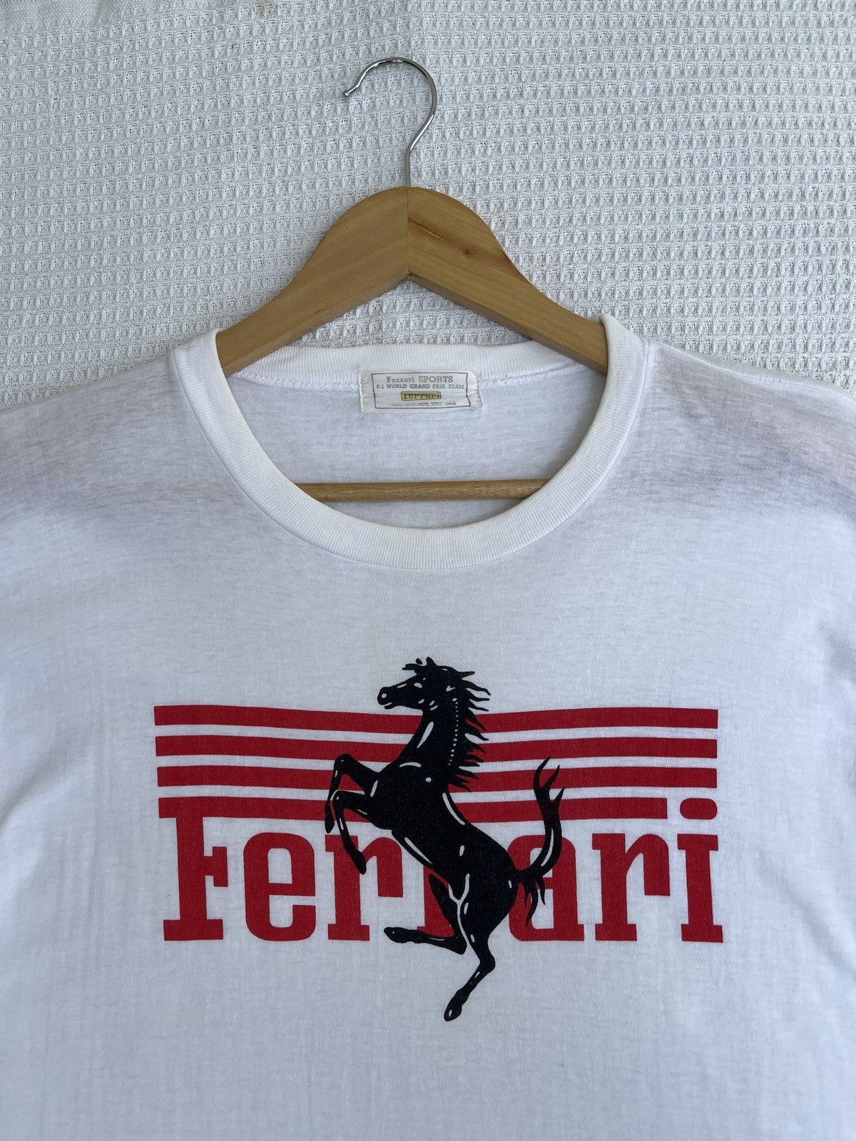 Ferrari × Formula 1 × Vintage Last Drop🔥Vtg 70s/80s Ferarri F-1 World Grand Prix Team Tee Size US M / EU 48-50 / 2 - 8 Thumbnail