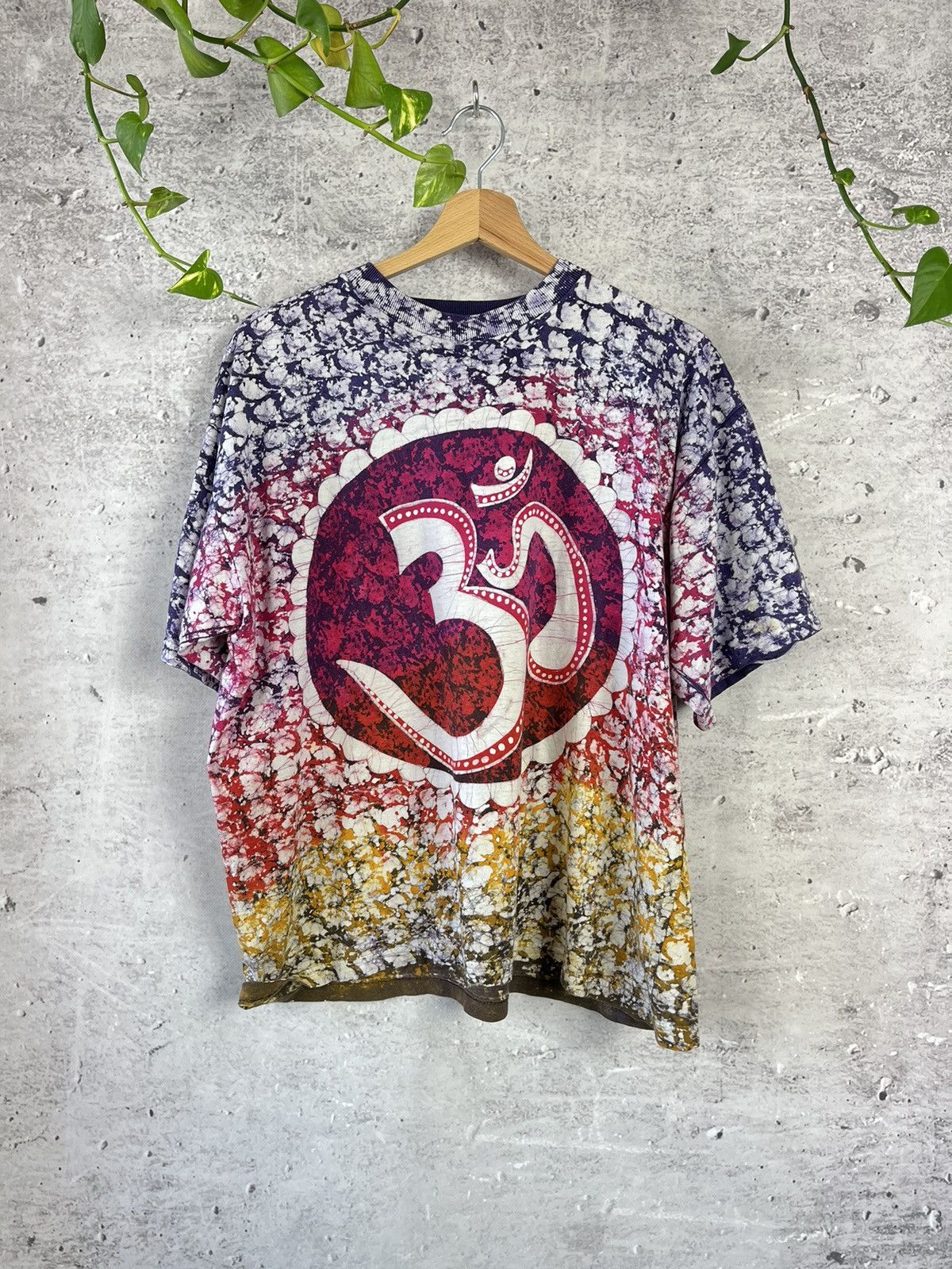 Vintage 3OM - hippie tie-die yoga t-shirt (N) Size US L / EU 52-54 / 3 - 1 Thumbnail