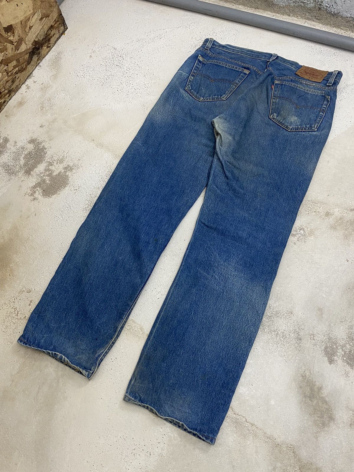 Levi's Vintage 90s Levis 501 XX Button Fly 552 Distressed Blue Jean Size US 34 / EU 50 - 5 Thumbnail