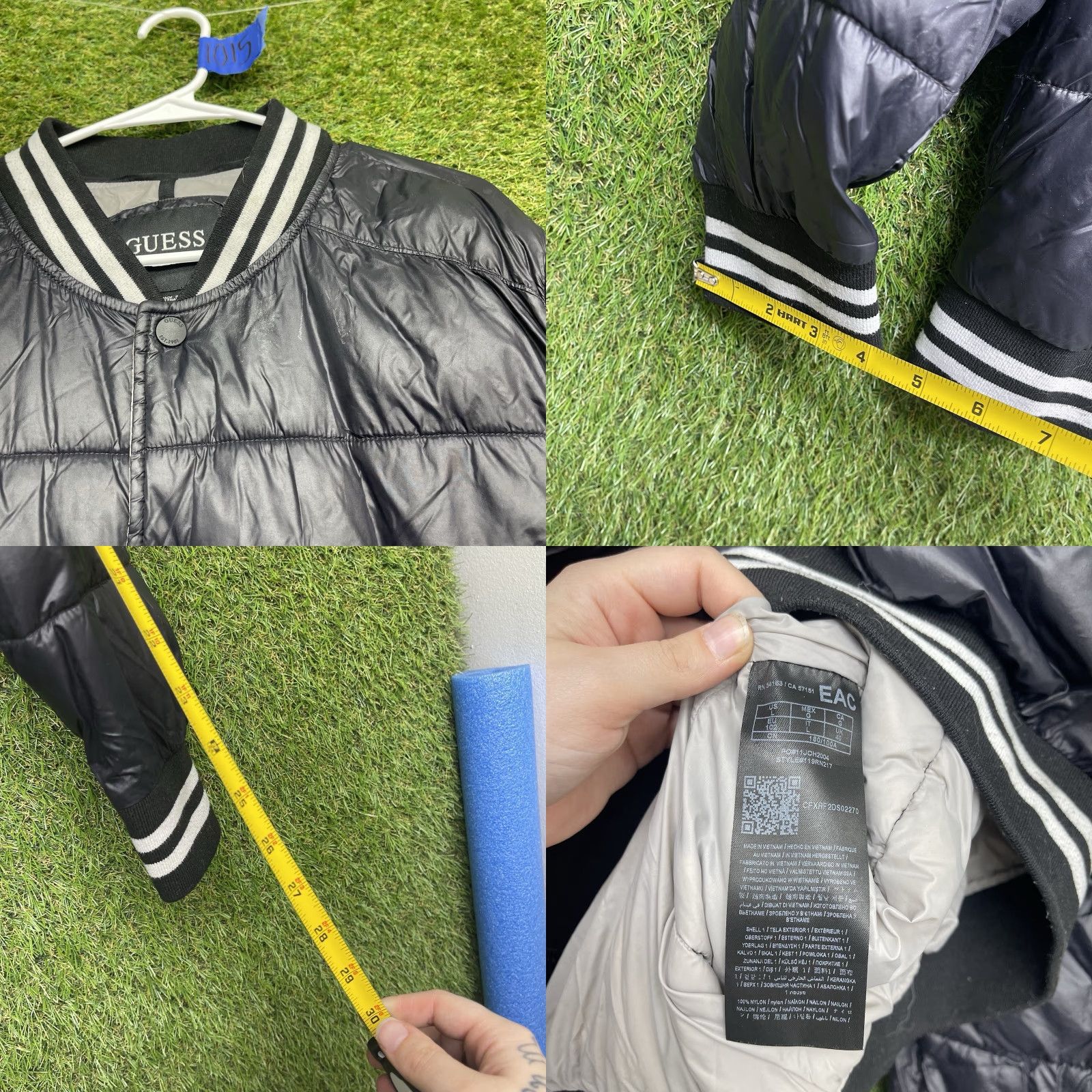 Guess GUESS Puffer Jacket Mens Large Softshell Quilted Varsity Black Outdoor Jacket Coat Size US L / EU 52-54 / 3 - 8 Thumbnail