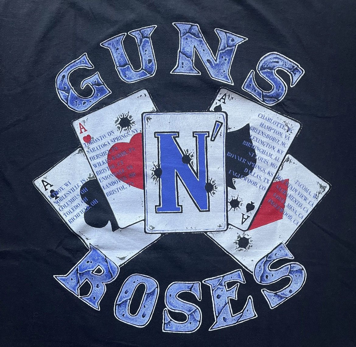 Guns N' Roses 90s vintage GUNS N' ROSES 1991 CARDS TEE BROCKUM Size US XL / EU 56 / 4 - 4 Thumbnail