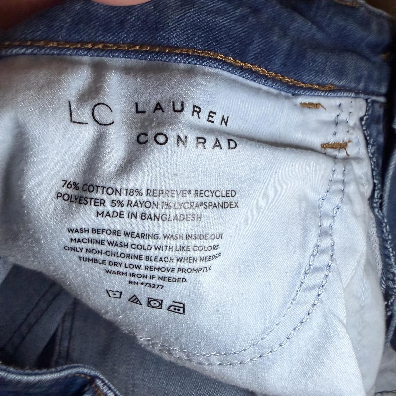 Other LC Lauren Conrad Cuffed High-Waist Jean Shorts Size 30" / US 8 / IT 44 - 3 Thumbnail