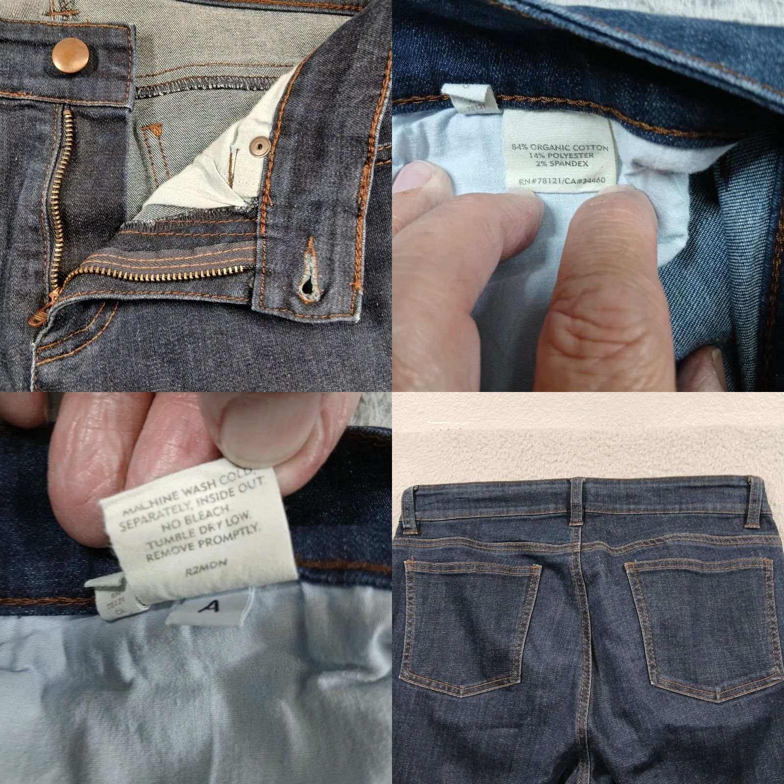 Eileen Fisher VINTAGE? No. Eileen Fisher Jeans Blue Dark Wash 6 Organic Cotton Stretch Skinny Leg Denim 5-Pocket Womens EUC Size 28" / US 6 / IT 42 - 8 Thumbnail
