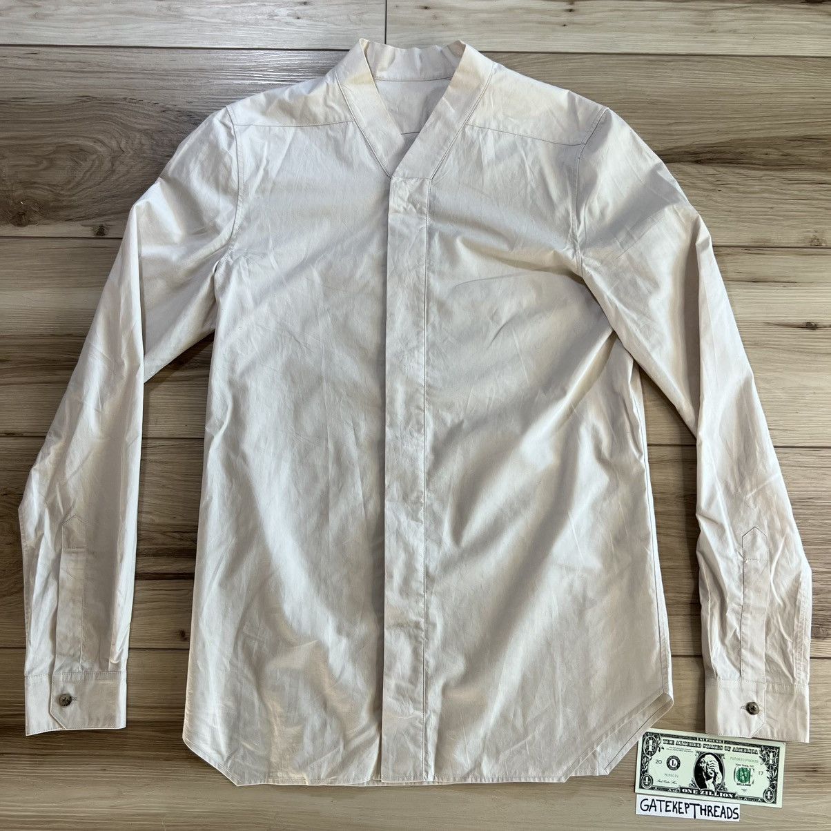 Rick Owens Rick Owens Tecuatl SS20 Pearl Collarless Button Down Shirt Size US M / EU 48-50 / 2 - 1 Thumbnail