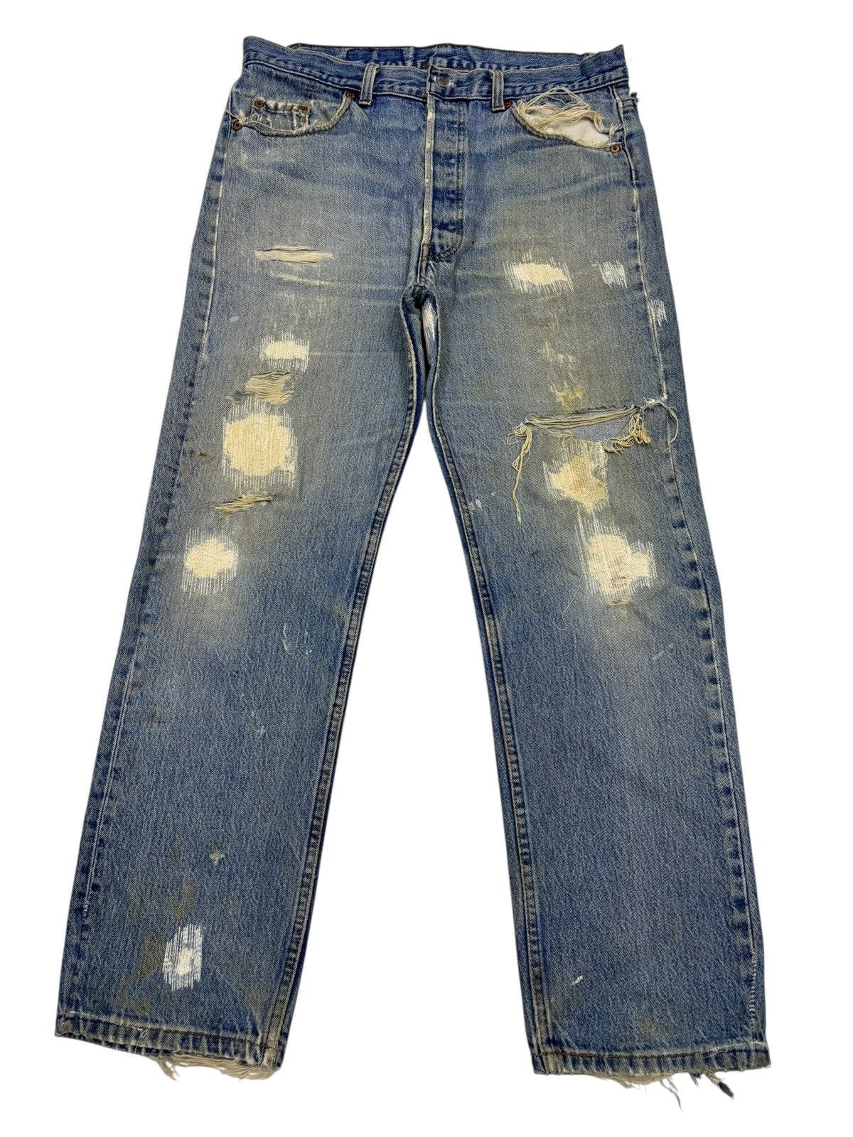 Kapital Vintage Levis 501 USA Distressed Denim Jeans Button 520 Size US 34 / EU 50 - 1 Thumbnail