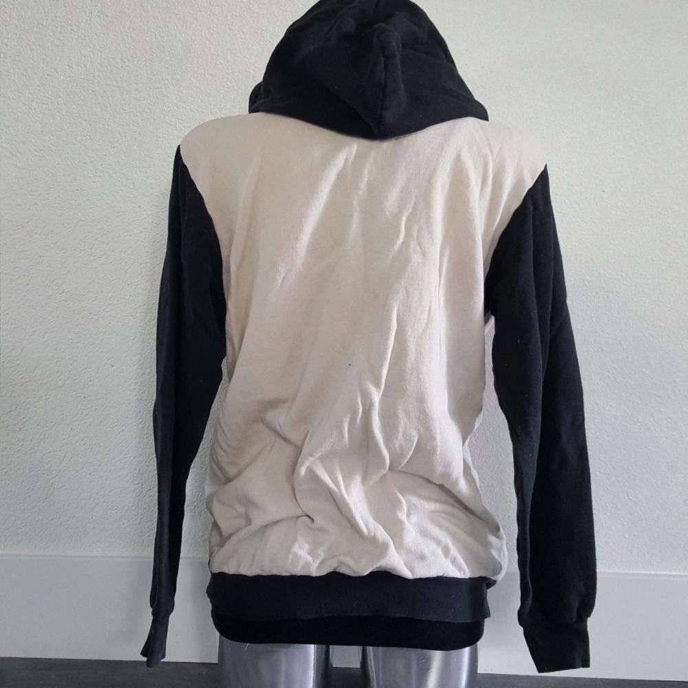 Designer Black Cream Melville Hooded Zip Up Size ONE SIZE - 2 Thumbnail