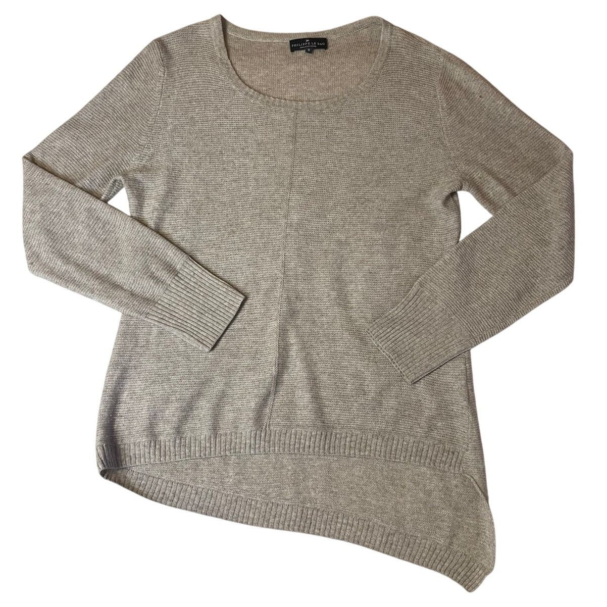 Other Philippe Le Bac Cashmere Gray Asymmetrical Hem Knit Sweater Size L / US 10 / IT 46 - 1 Thumbnail