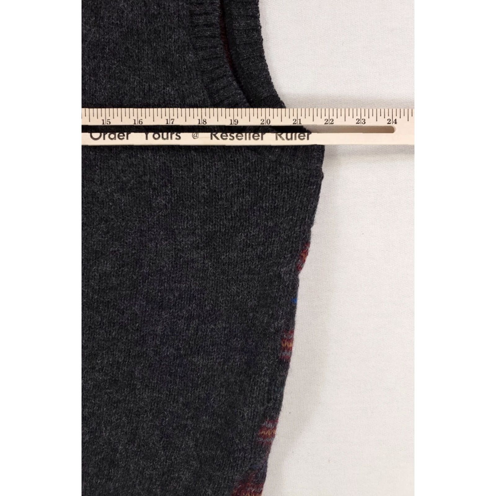 Lands' End Lands' End Cardigan Sweater Vest 100% Wool Windowpane Plaid Mens XL Multicolor Hong Kong Mens XL Size US XL / EU 56 / 4 - 6 Thumbnail