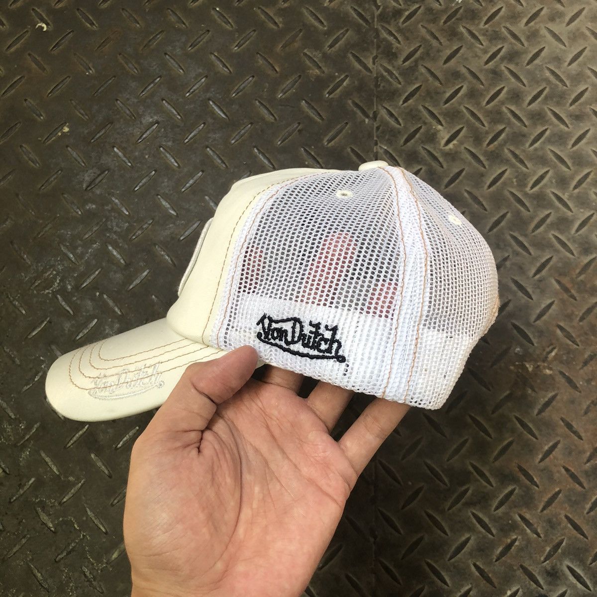 Von Dutch Von Dutch Leather White Trucker Hat Size ONE SIZE - 5 Thumbnail