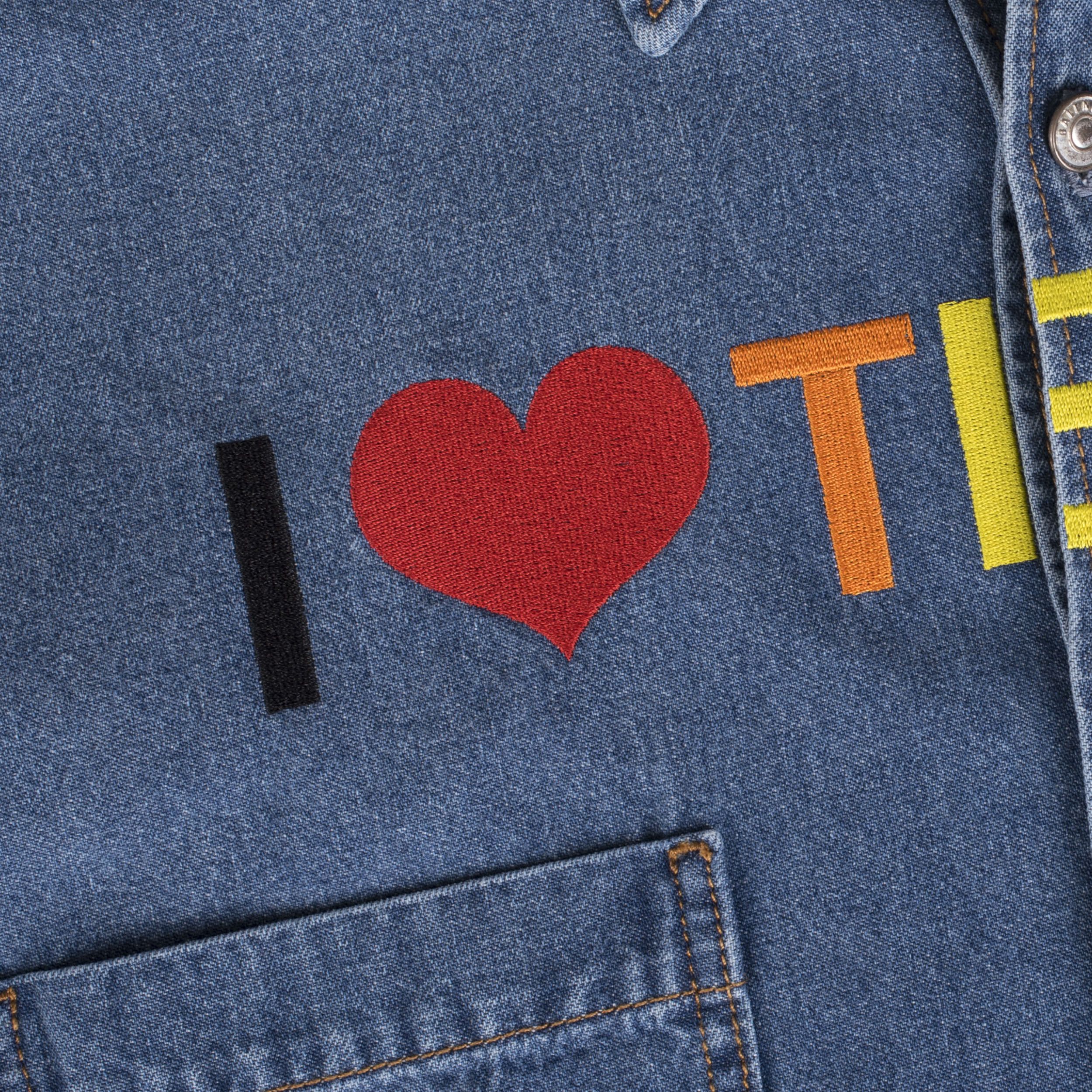 Balenciaga I Love Techno Embroidered Oversized Denim Shirt Size US S / EU 44-46 / 1 - 9 Thumbnail