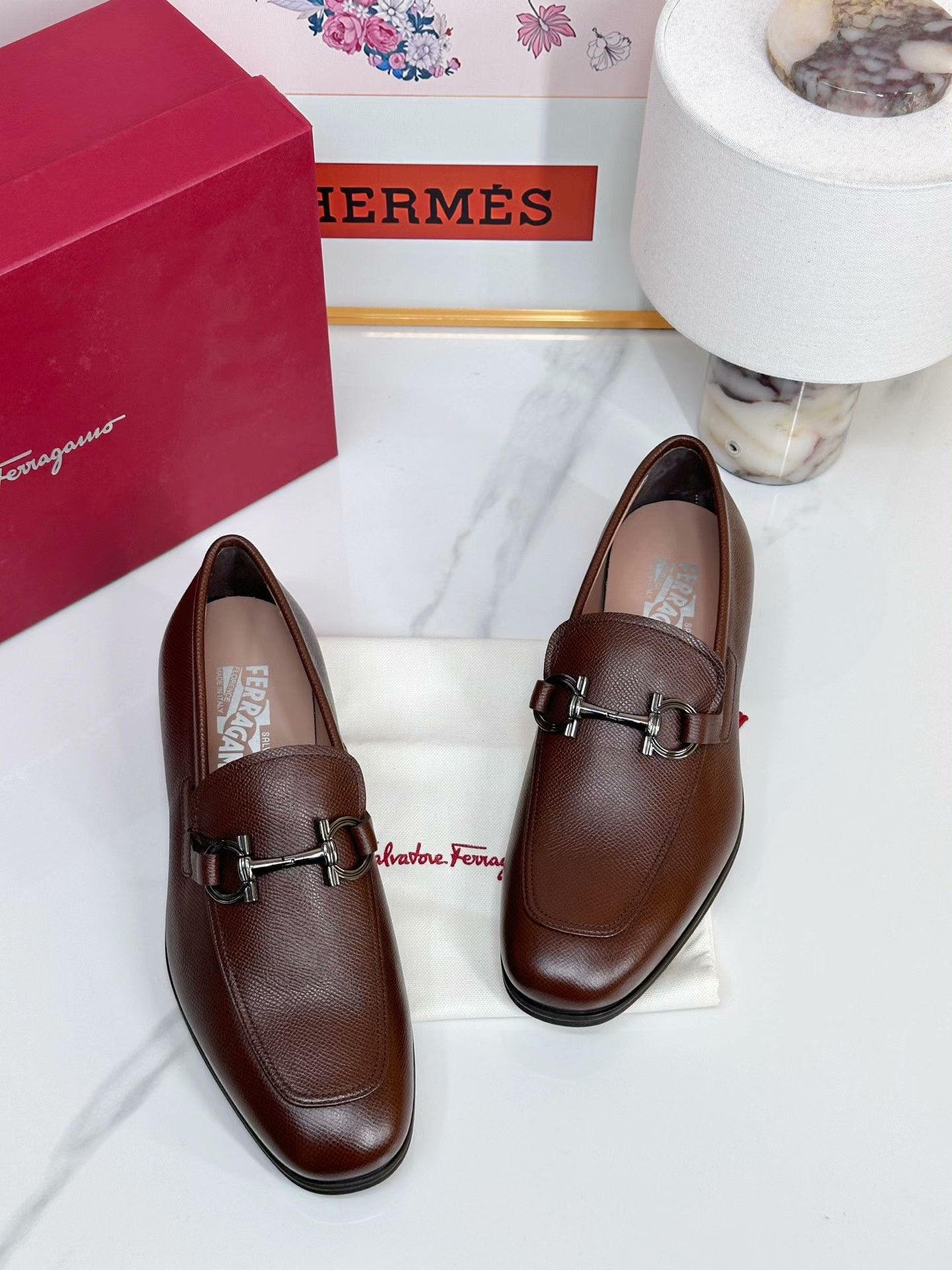 Salvatore Ferragamo Ferragamo Brown Leather Loafers Size US 7.5 / EU 40-41 - 1 Thumbnail