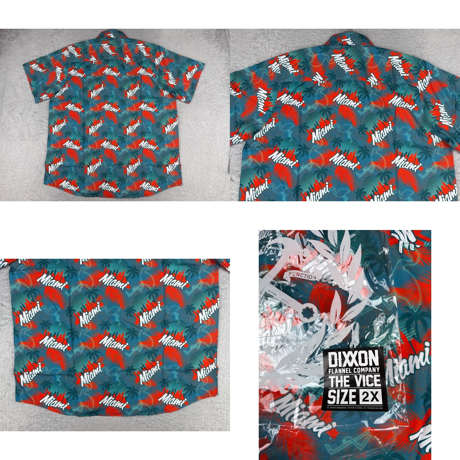 Vintage Dixxon Shirt Men 2XL Floral Blue Polyester Hawaiian 90s Party Casual Button-Up Size US XXL / EU 58 / 5 - 9 Thumbnail