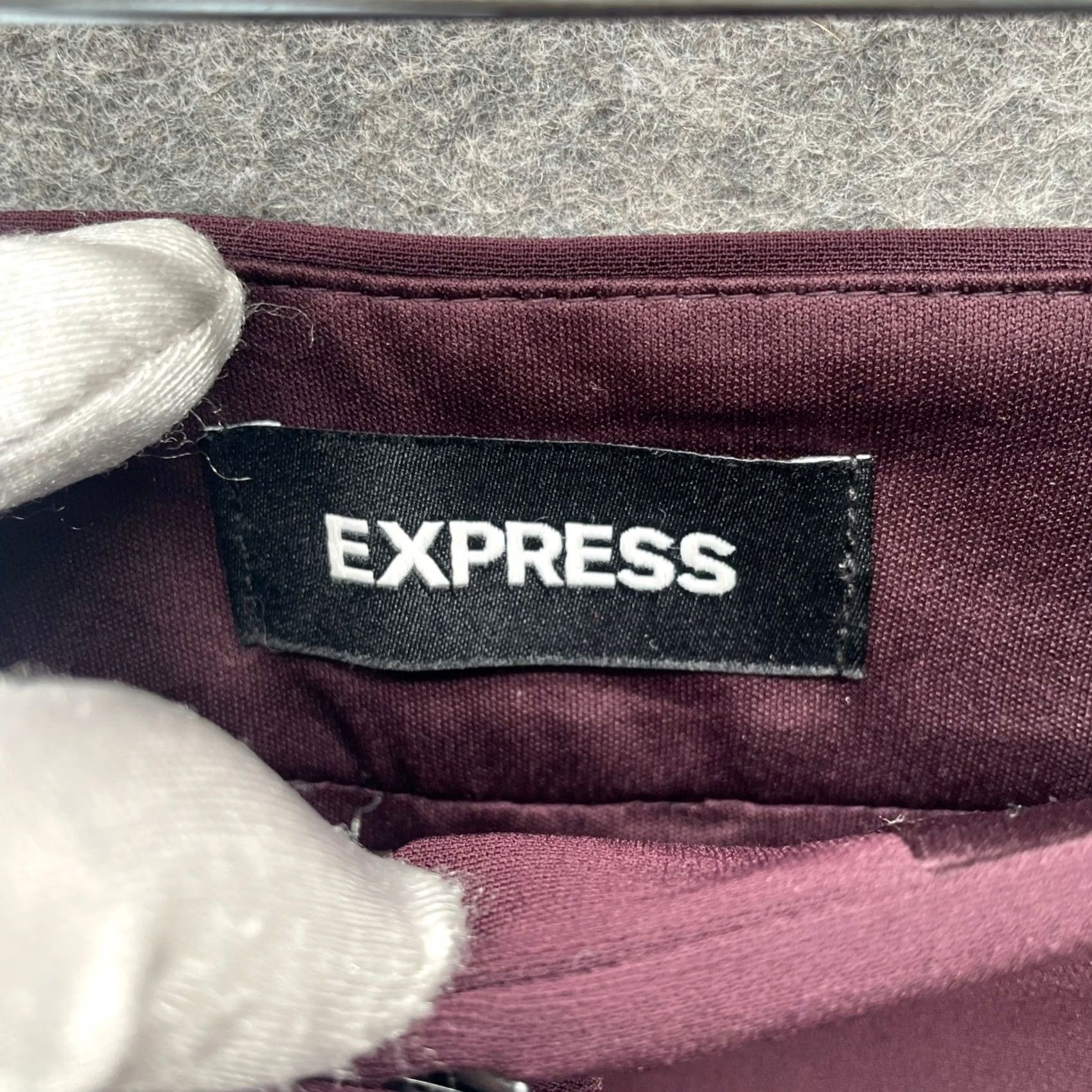 Express VINTAGE Express Ankle Dress Pants Womens 0 Burgundy Pleated Tapered Size 25" / US 0 / IT 36 - 5 Thumbnail