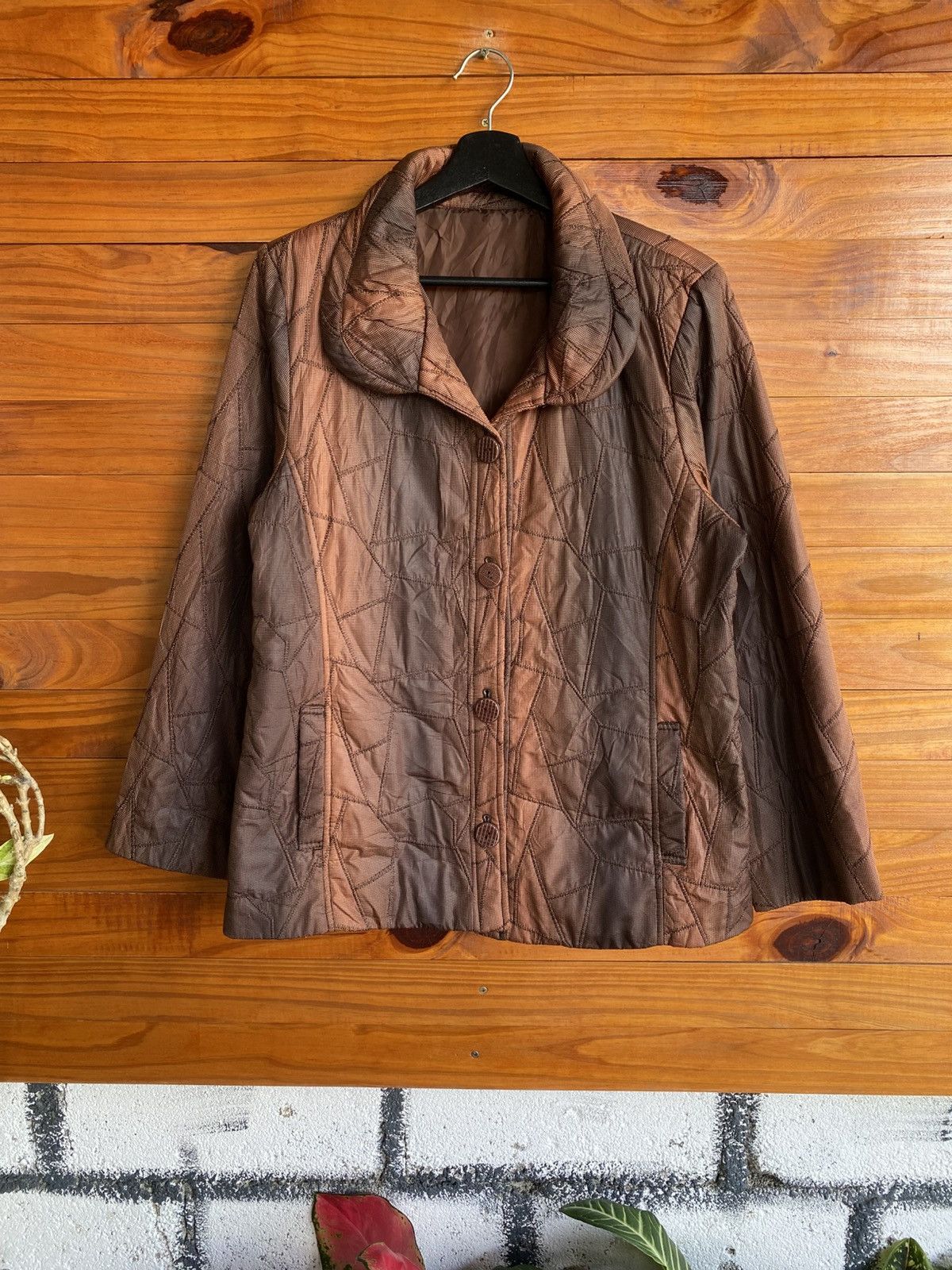 Japanese Brand J. Satterwhite Quilted Jacket Brown Lightweight Size M / US 6-8 / IT 42-44 - 3 Thumbnail