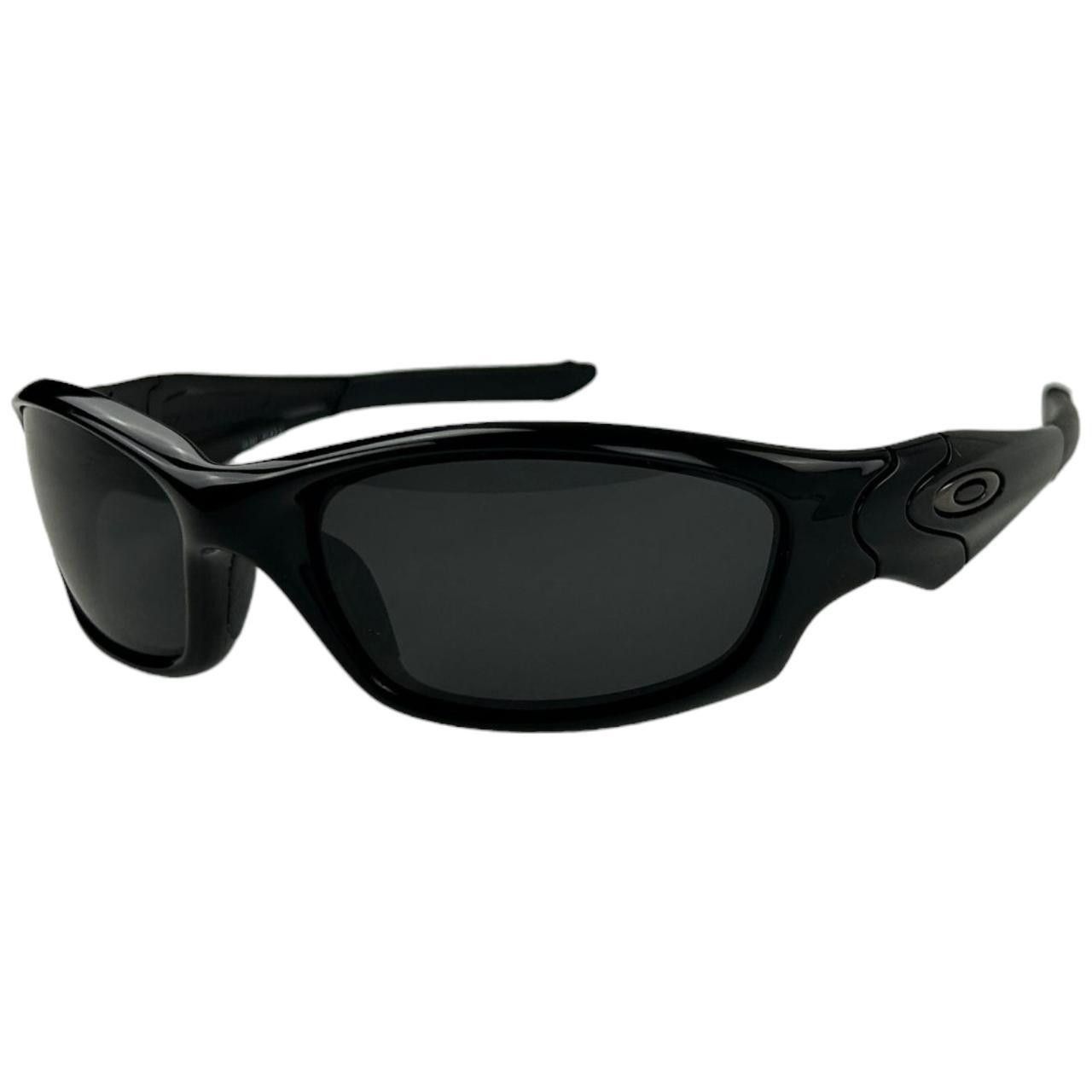 image of Vintage Oakley Straight Jacket Polished Black Sunglasses, Men's