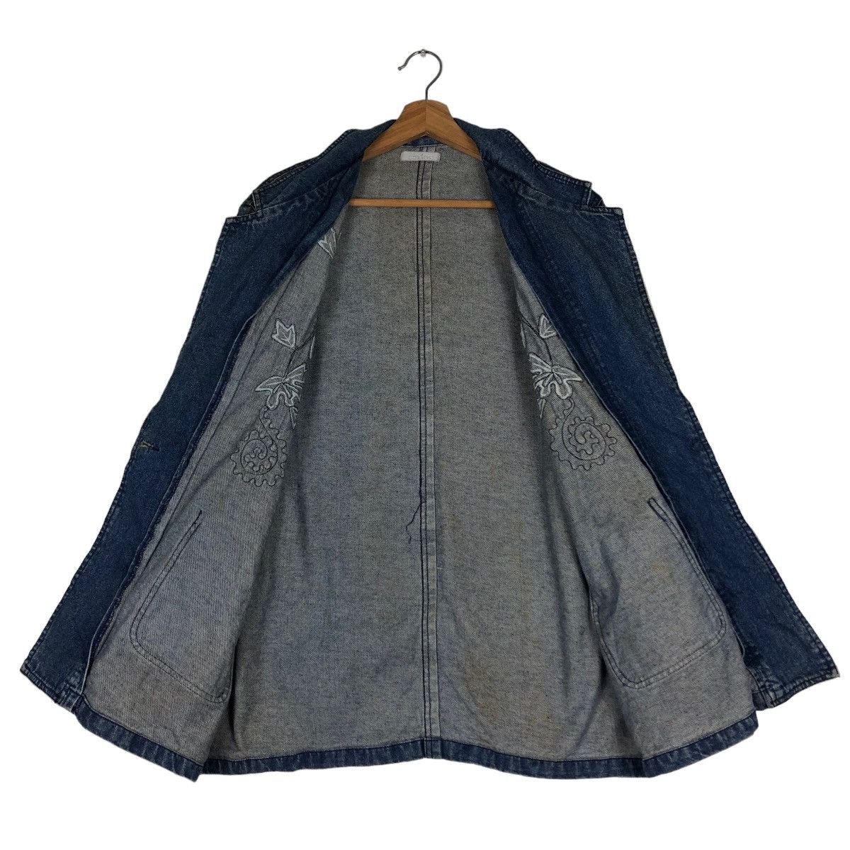 Japanese Brand 🔥Vtg Denim Jacket Embroidered Flower Corrose Issey Miyake Size US M / EU 48-50 / 2 - 11 Thumbnail