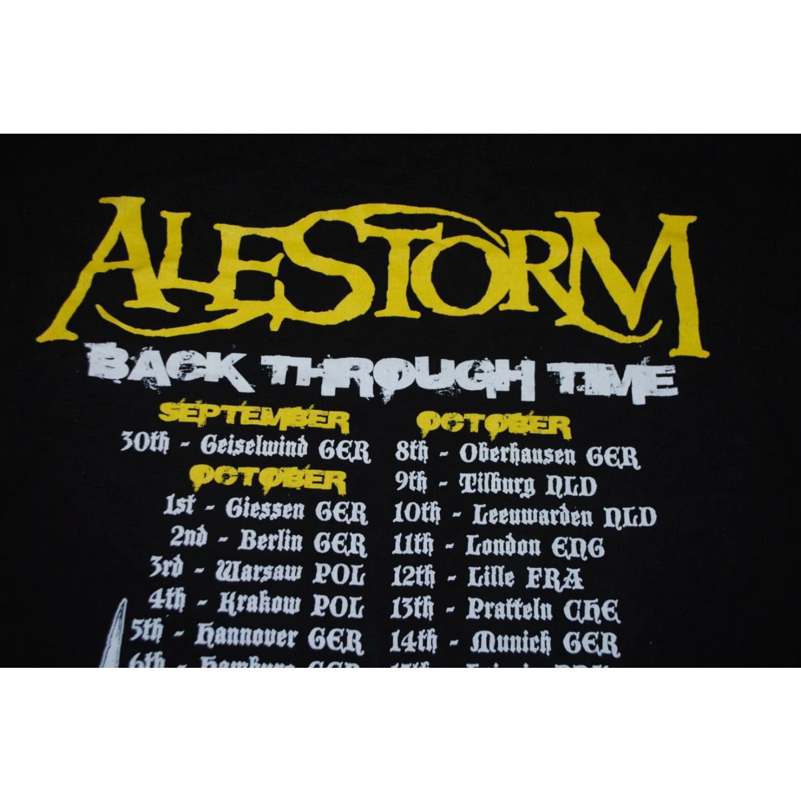 Fruit Of The Loom VINTAGE ALESTORM BACK THROUGH TIME WORLD TOUR TEE COTTON BLACK SIZE LARGE Size US L / EU 52-54 / 3 - 7 Thumbnail