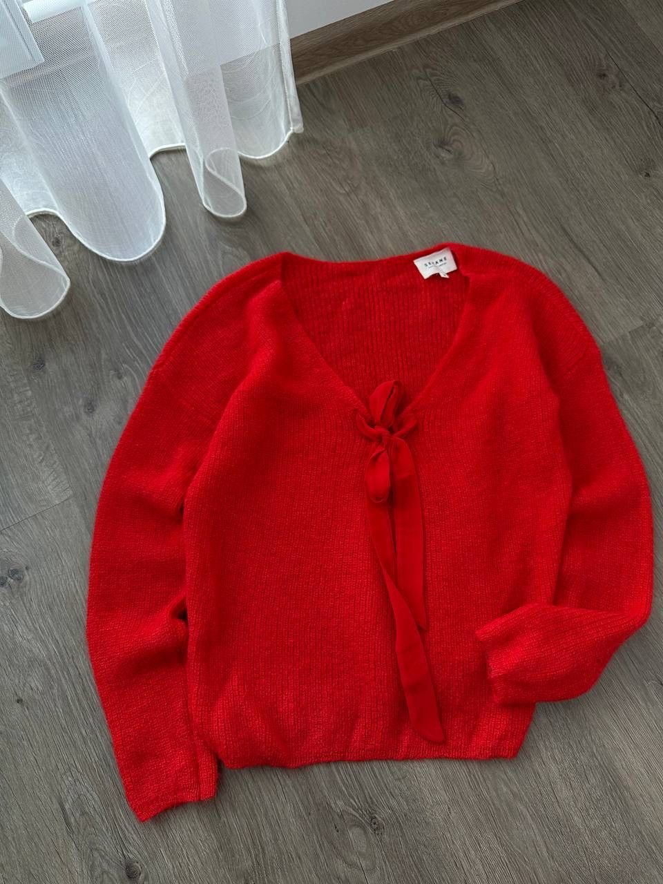 Sezane × Vintage Vintage Sezane Cardigan Gaspard Super Kid Mohair Red Sweater Size S / US 4 / IT 40 - 10 Thumbnail