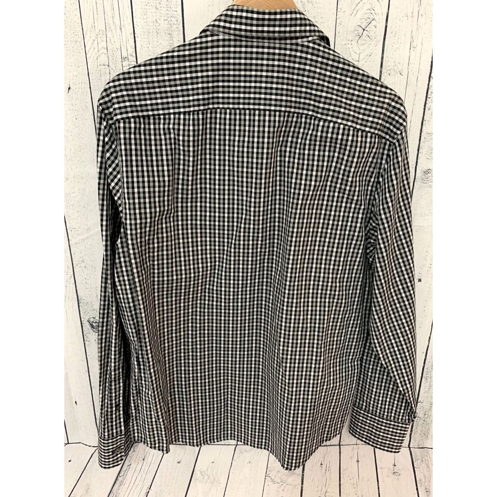 Vintage Penguin Button-Front Mens L Classic Fit Plaid Long Sleeve Men Black White Size US L / EU 52-54 / 3 - 4 Thumbnail
