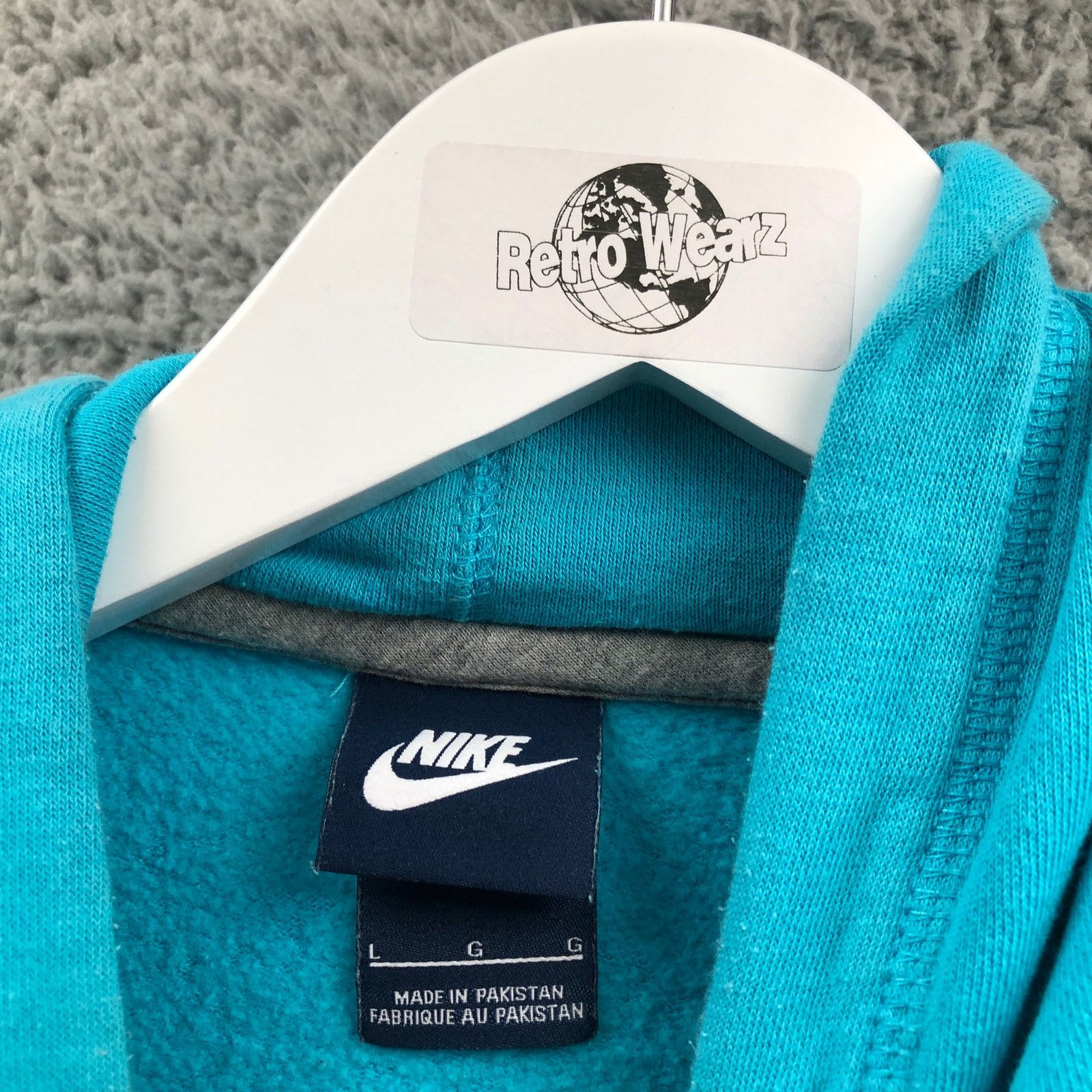 Nike Nike Solo Swoosh Fleece Hoodie Sweatshirt Womens Large Aqua Size L / US 10 / IT 46 - 3 Thumbnail