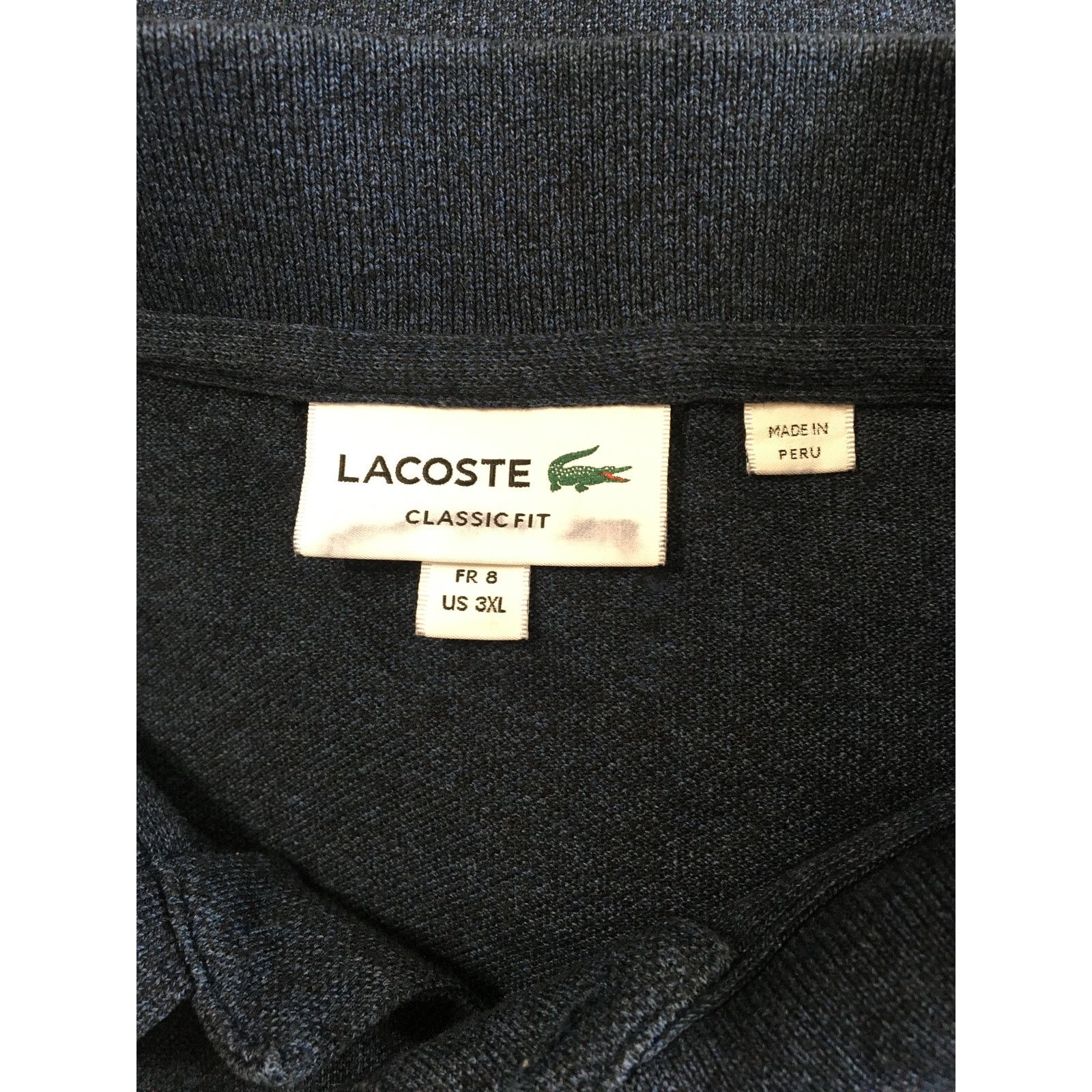 Lacoste Lacoste Classic Fit FR 8 US 3XL Black & Blue Heather Polo Size US XXL / EU 58 / 5 - 3 Thumbnail