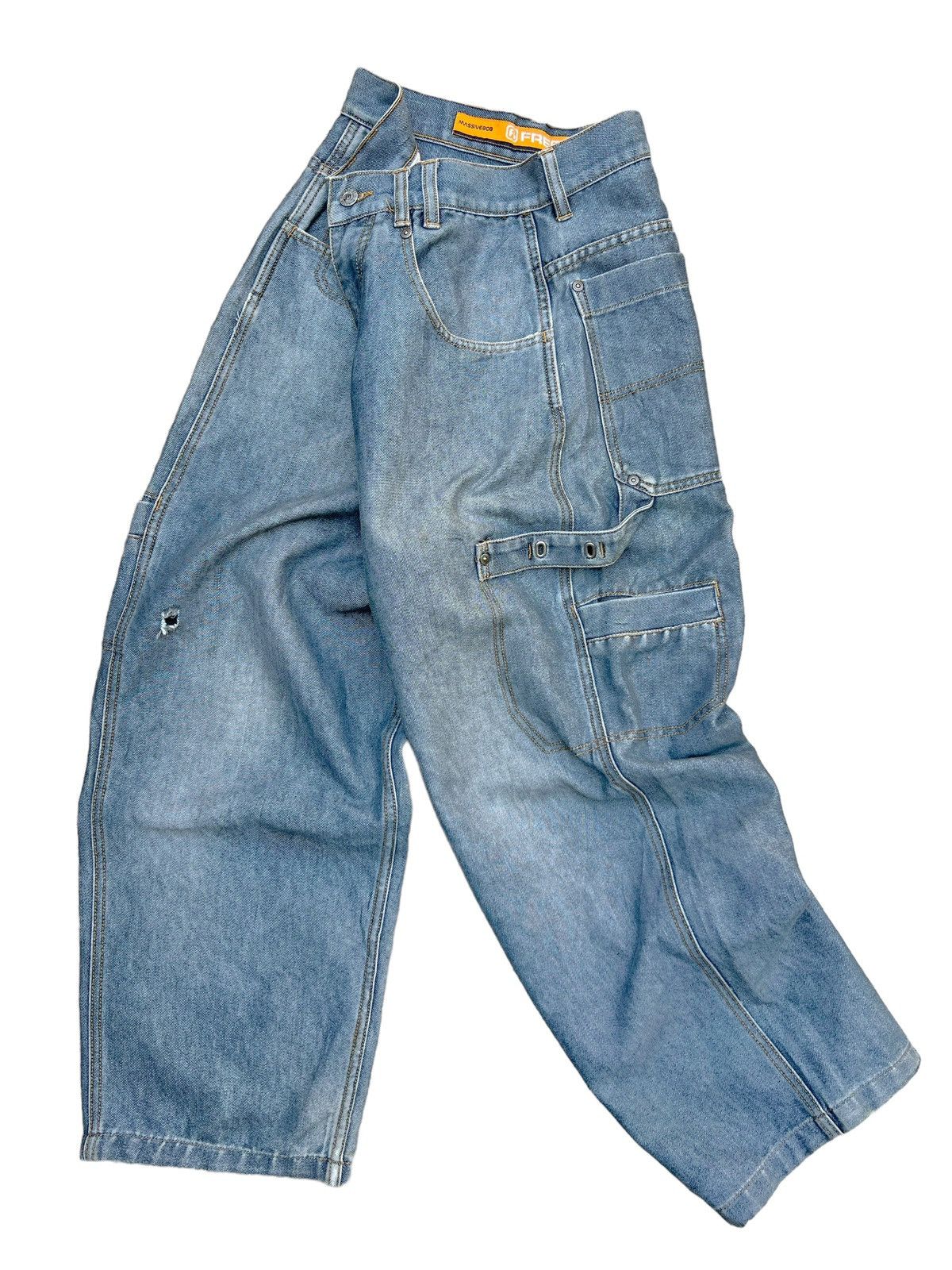 JNCO Y2K Freaky Massive Multipocket Baggy Boxy Denim Jeans 31 Size US 31 - 3 Thumbnail