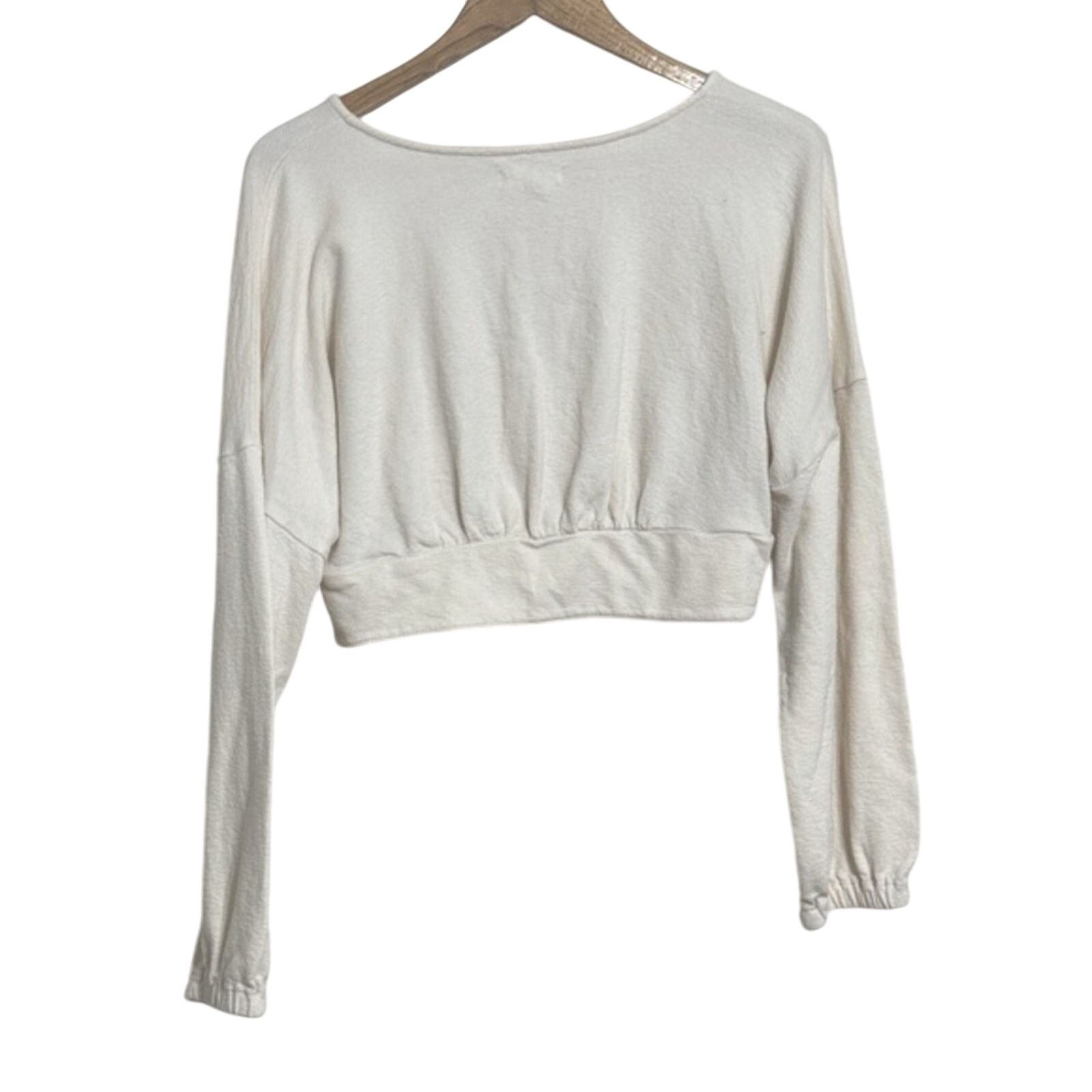 Madewell MADEWELL Women's Deep-V Button-Front Crop Top Size L / US 10 / IT 46 - 3 Thumbnail