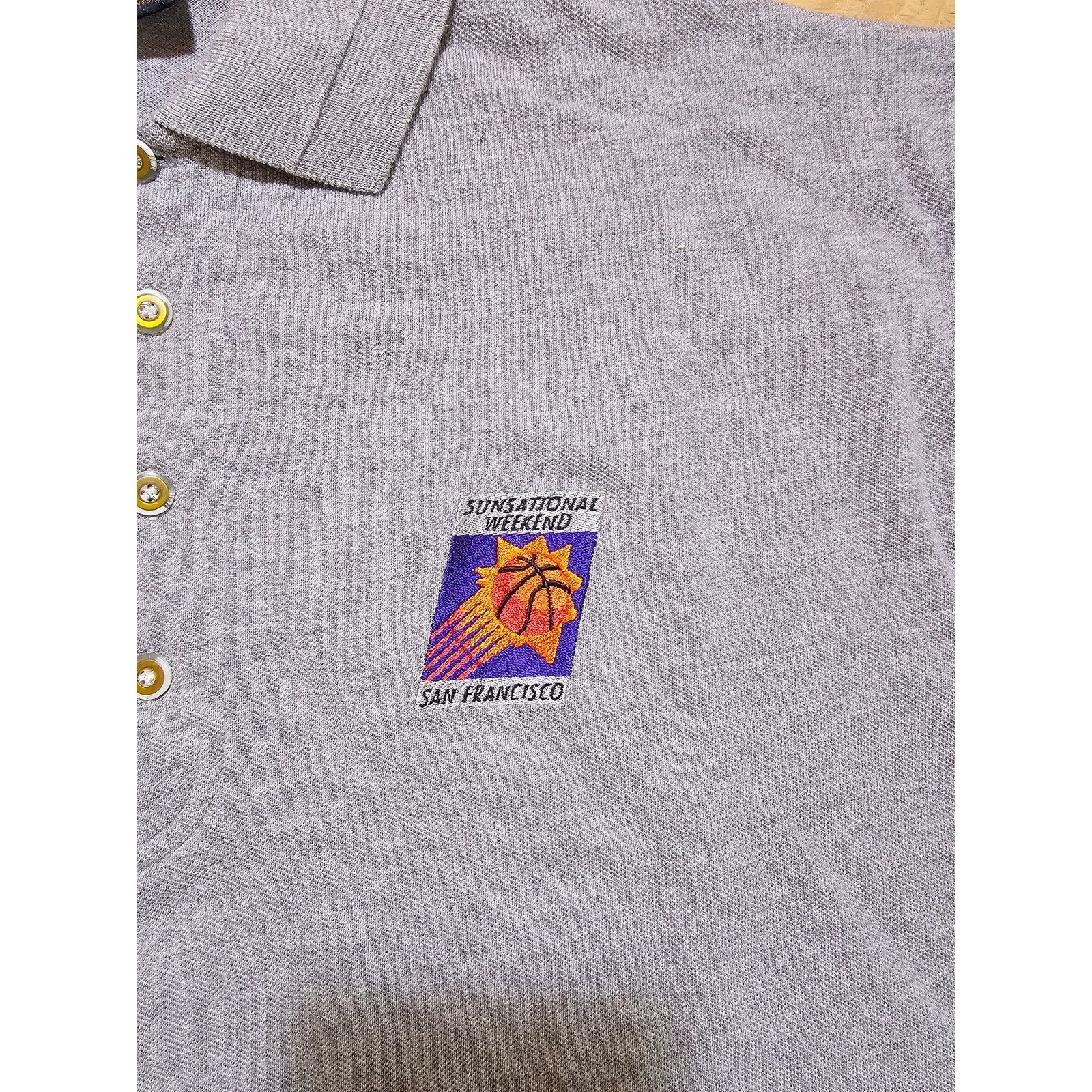 Antigua Phoenix Suns Polo Shirt, Gray, Embroidered Logo, Sz M 1990s Size US M / EU 48-50 / 2 - 3 Thumbnail