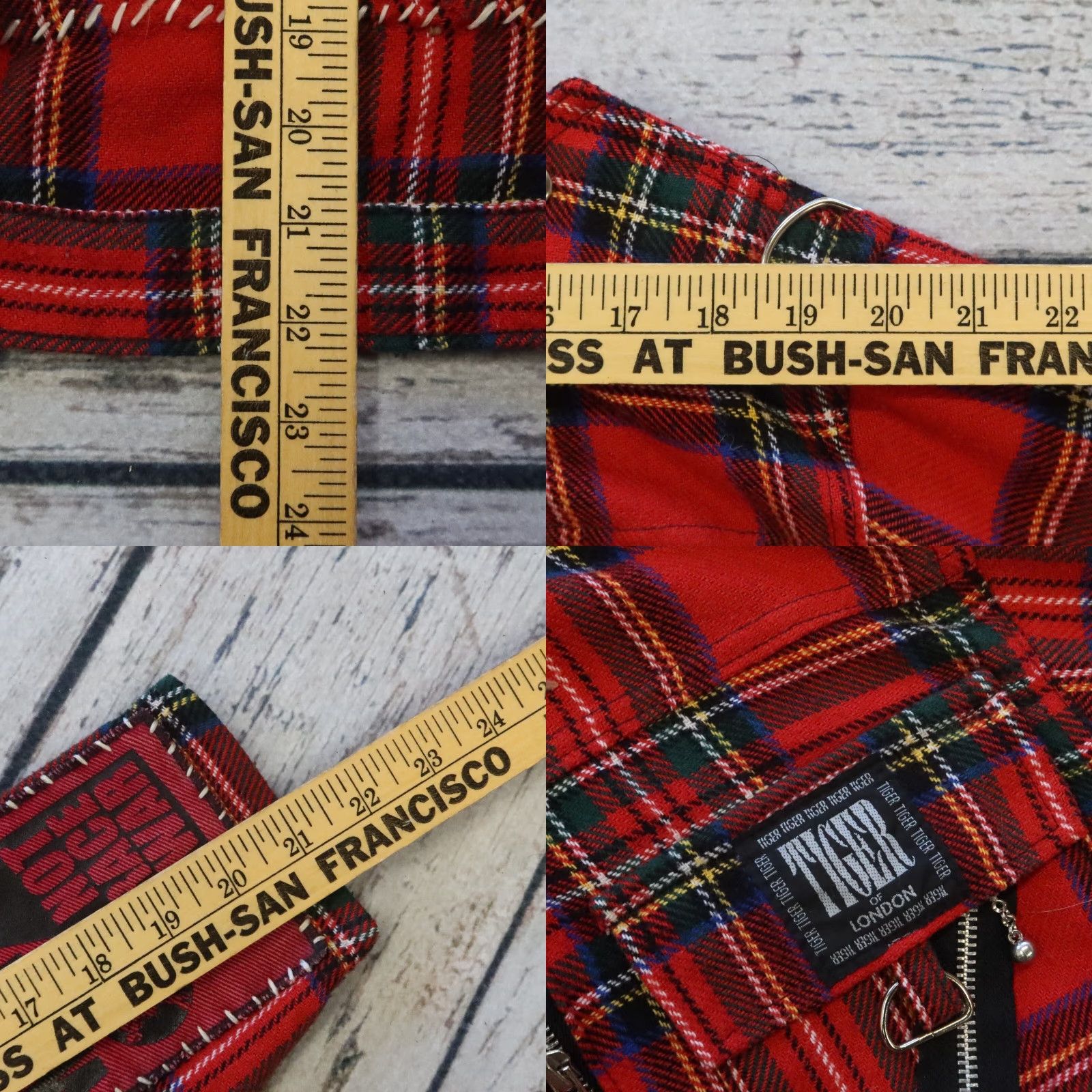 Vintage VINTAGE Tiger of London Main Street Saints Patchwork Plaid Biker Jacket Mens L Red Size US L / EU 52-54 / 3 - 8 Thumbnail