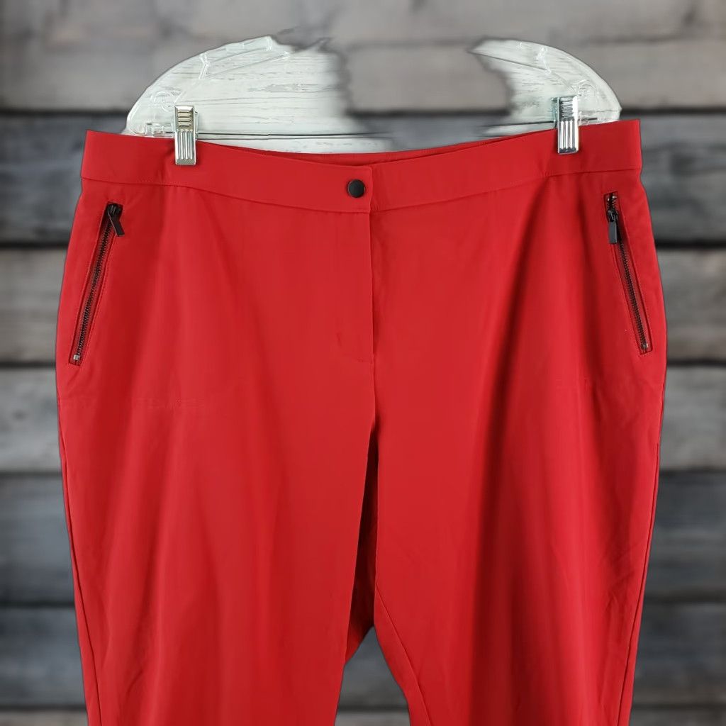 Vintage Chico's Zenergy Womens Cropped Pants Sz 16P Red Zip Pockets High Rise Ladies Shoes? Size 38" / US 16 / IT 52 - 1 Thumbnail