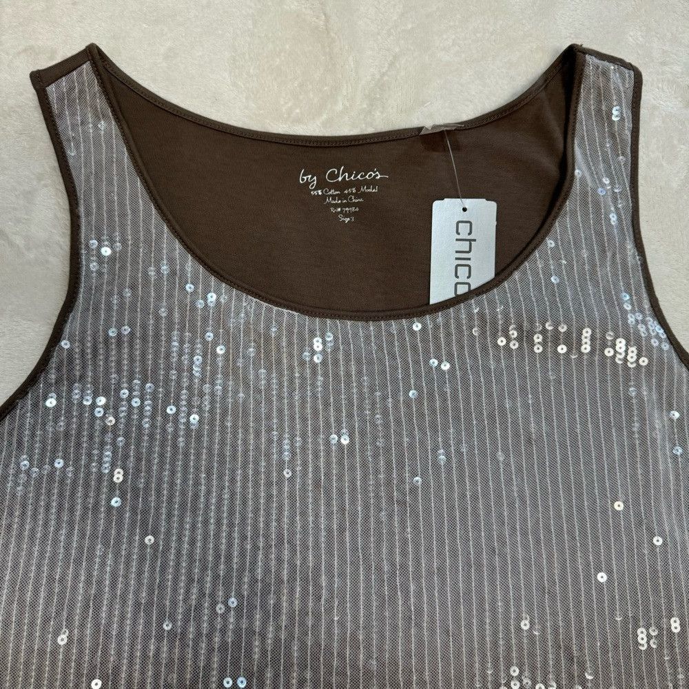 Chicos NWT New Chico's Sequin Ombre Mocha Tank Size 3 US XL Size XL / US 12-14 / IT 48-50 - 5 Thumbnail