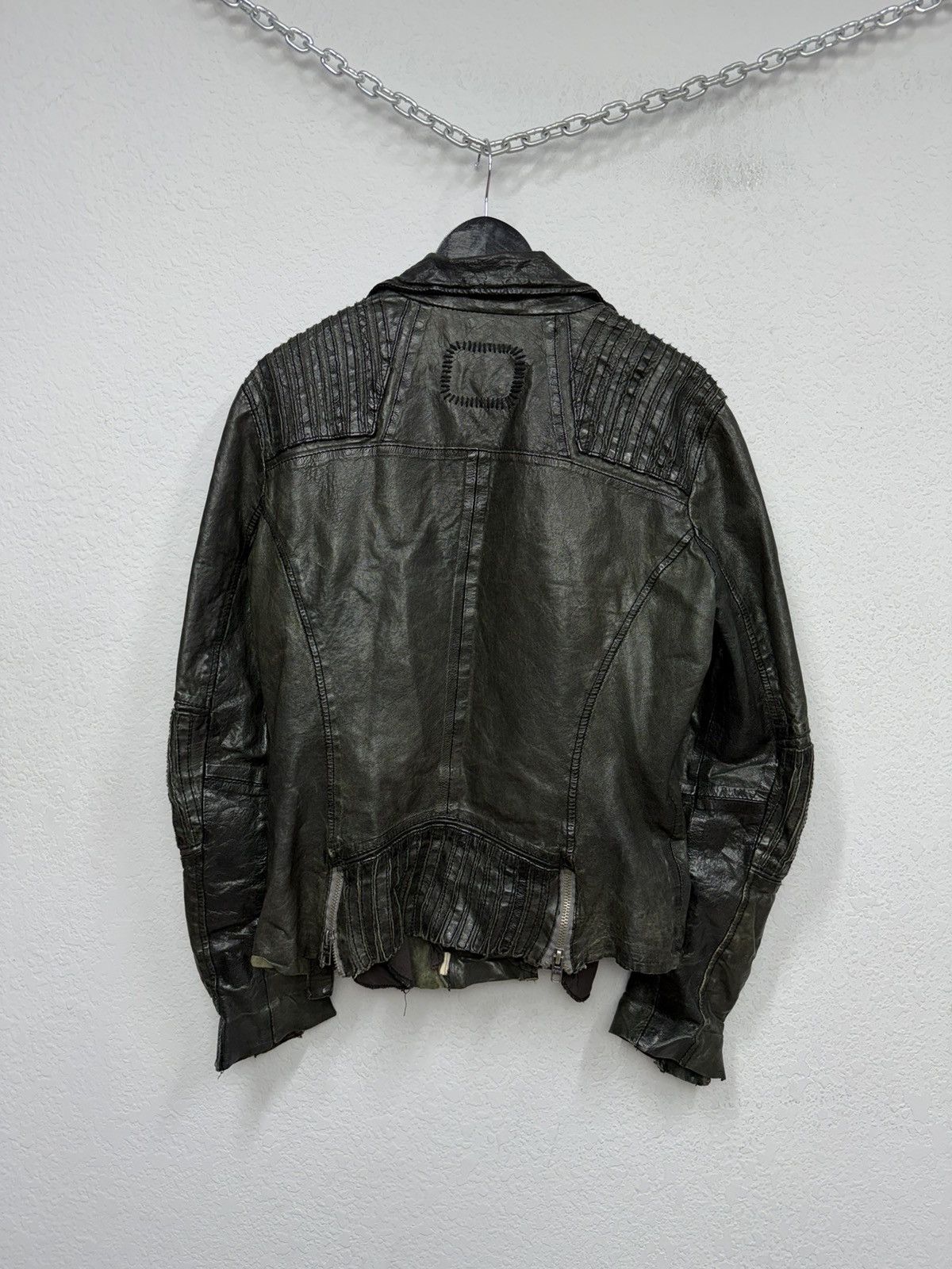 If Six Was Nine Rick Owens Style Bomber Cropped Leather Jacket Distressed Size US M / EU 48-50 / 2 - 4 Thumbnail
