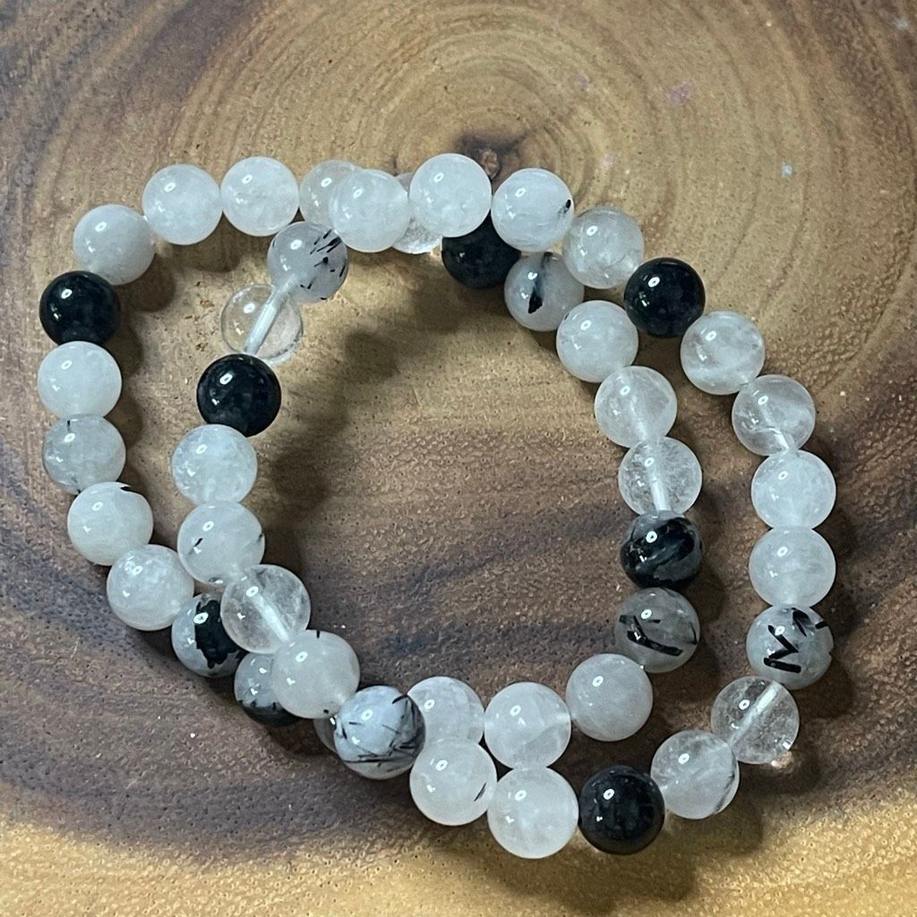 Other Rutilated quartz rutile tourmaline beaded bead stretch brace Size ONE SIZE - 8 Thumbnail