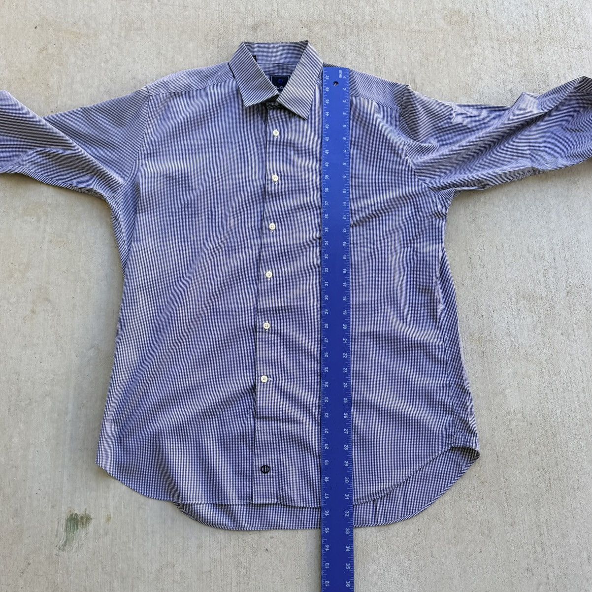 David Donahue David Donahue Dress Shirt Men Size 17 34/35 Check Blue Size US XL / EU 56 / 4 - 7 Thumbnail