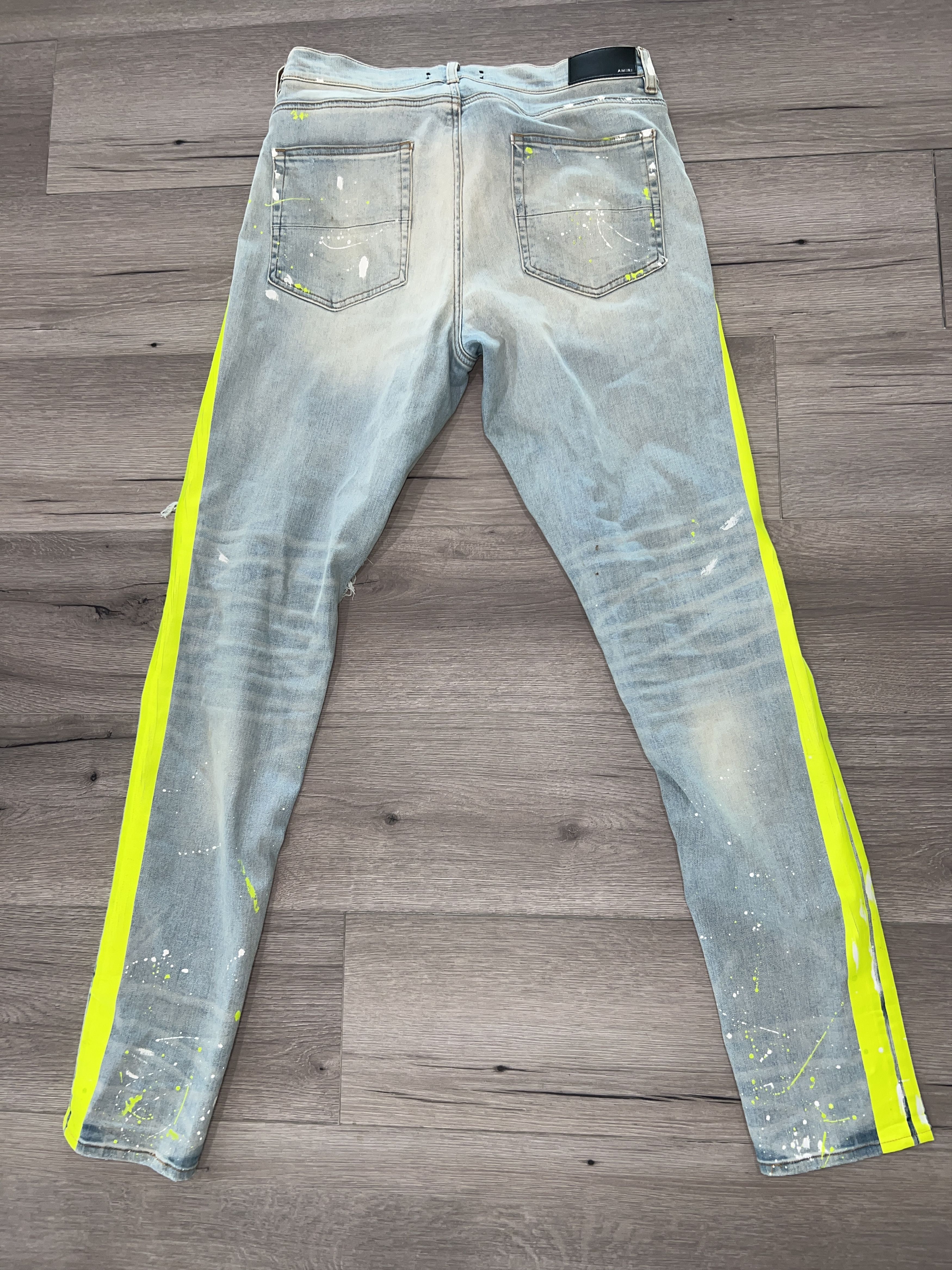 Amiri Broken Painter Distressed Track Denim Neon Size US 38 / EU 54 - 8 Thumbnail