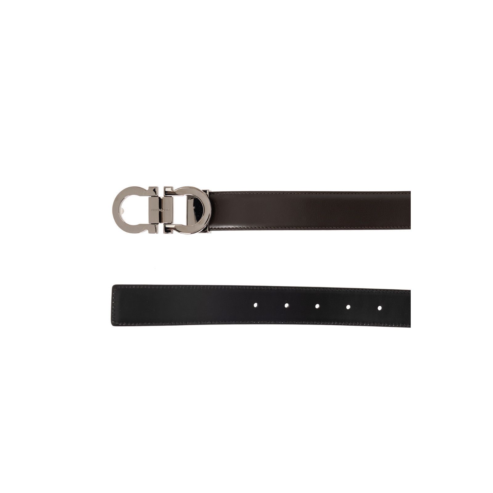 Salvatore Ferragamo FERRAGAMO Brown Double Adjustable Reversible Monogram Belt N Size ONE SIZE - 3 Thumbnail