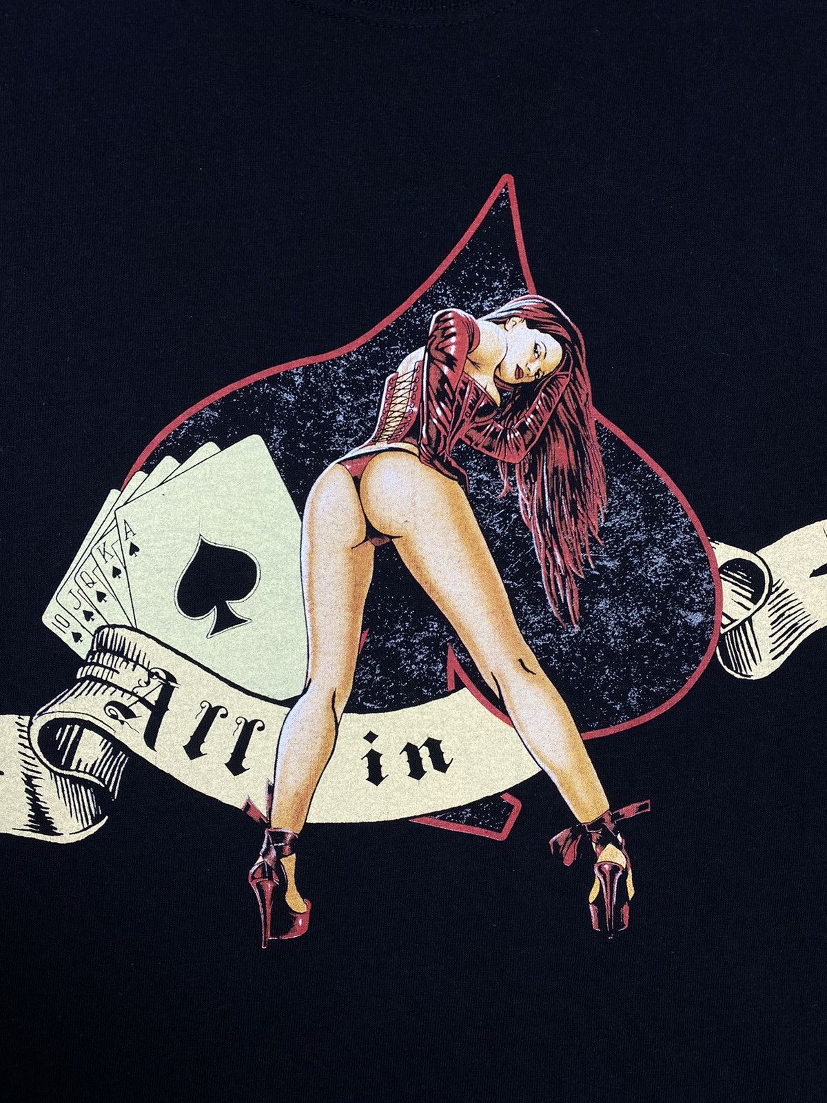 Hot Model Sex Vintage Y2K Tits BDSM Porn Sex Poker Hot Girl All in Tee Size US M / EU 48-50 / 2 - 6 Thumbnail