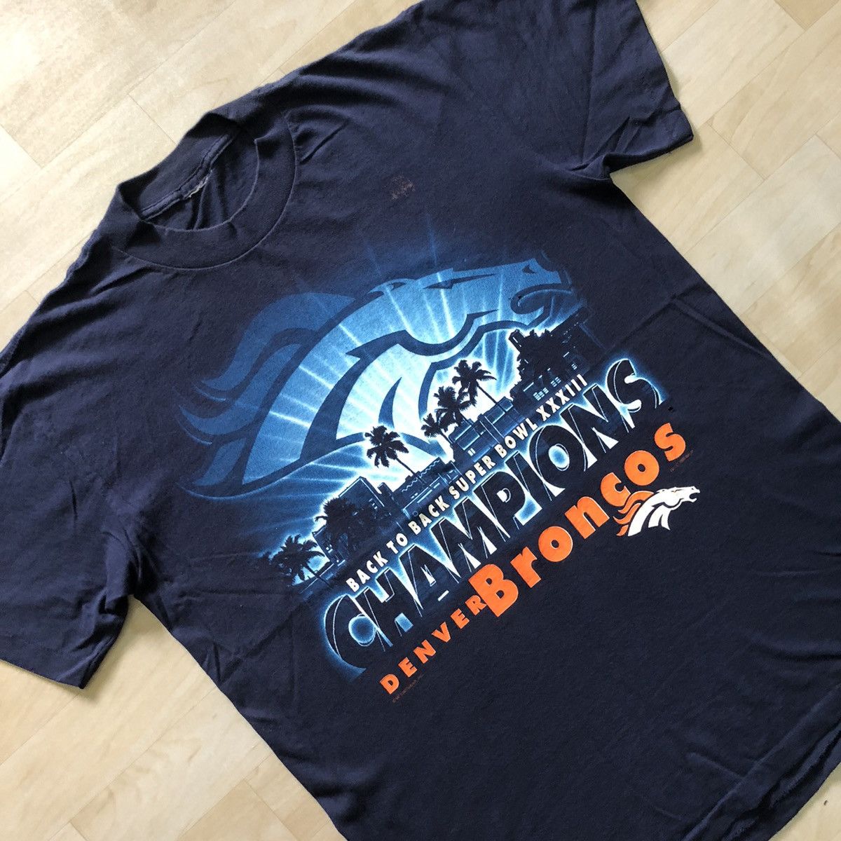 NFL × Vintage Vintage 90s Denver Broncos Single Stich TShirt Size US M / EU 48-50 / 2 - 3 Thumbnail